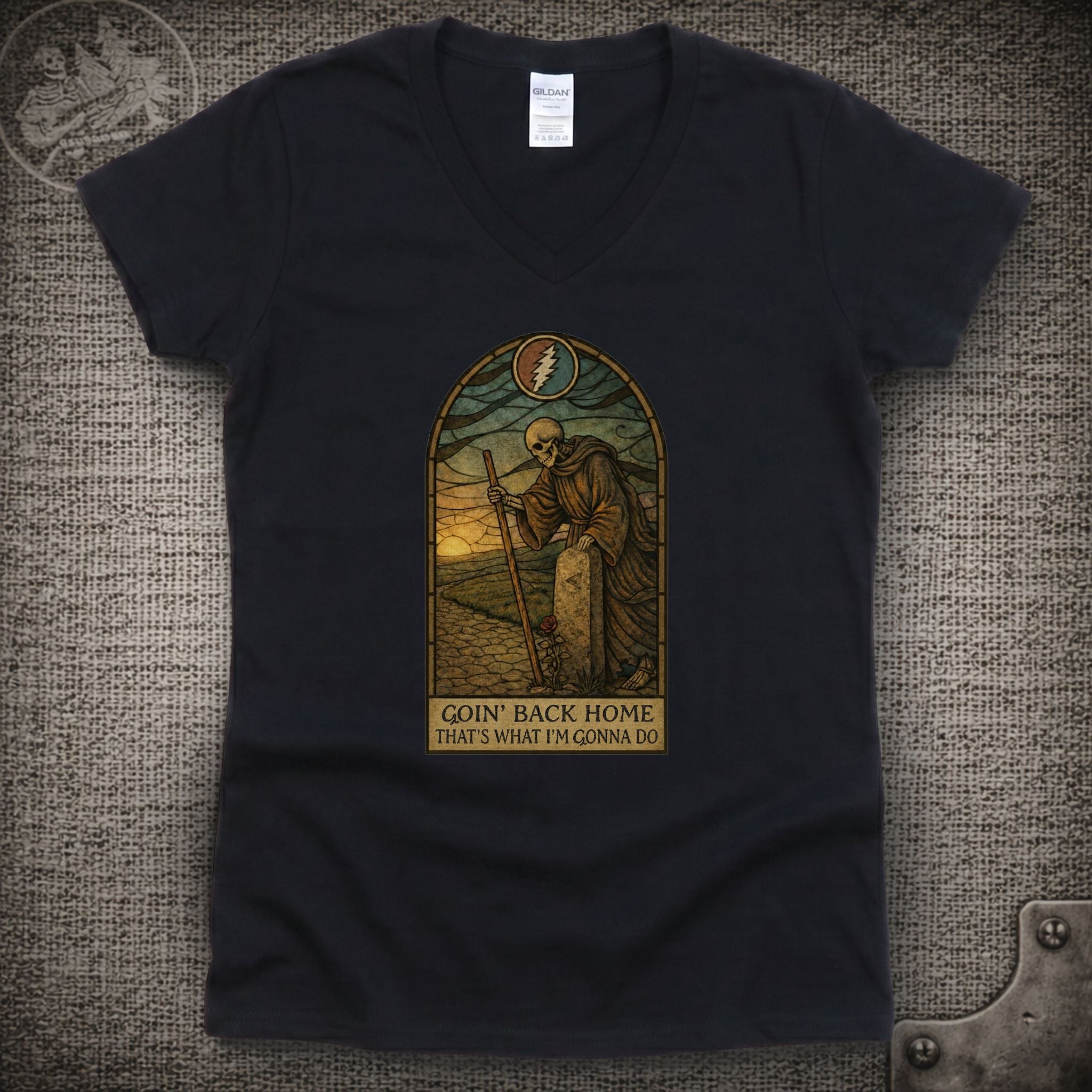 Black-Throated Wind | Grateful Dead Shakedown Lot Style Ladies V-Neck Tee