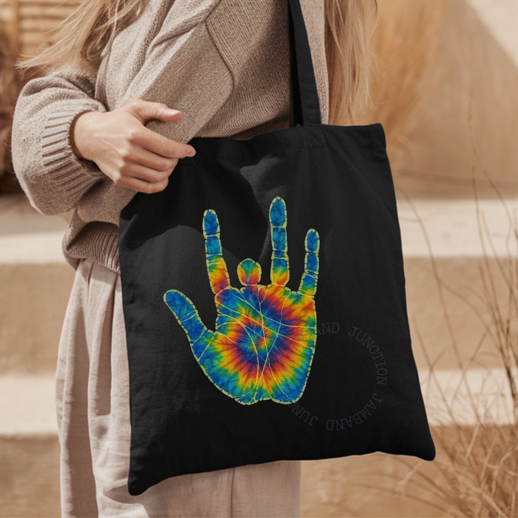 Jerry Garcia Handprint Inspired Shakedown St Tote Bag