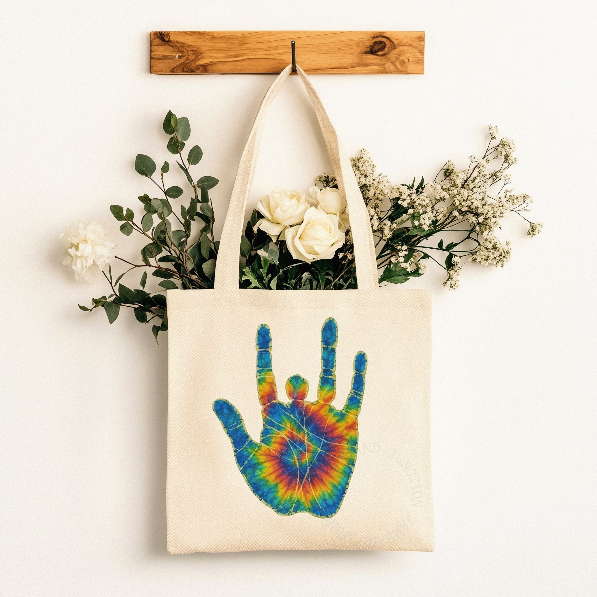 Jerry Garcia Handprint Inspired Shakedown St Tote Bag