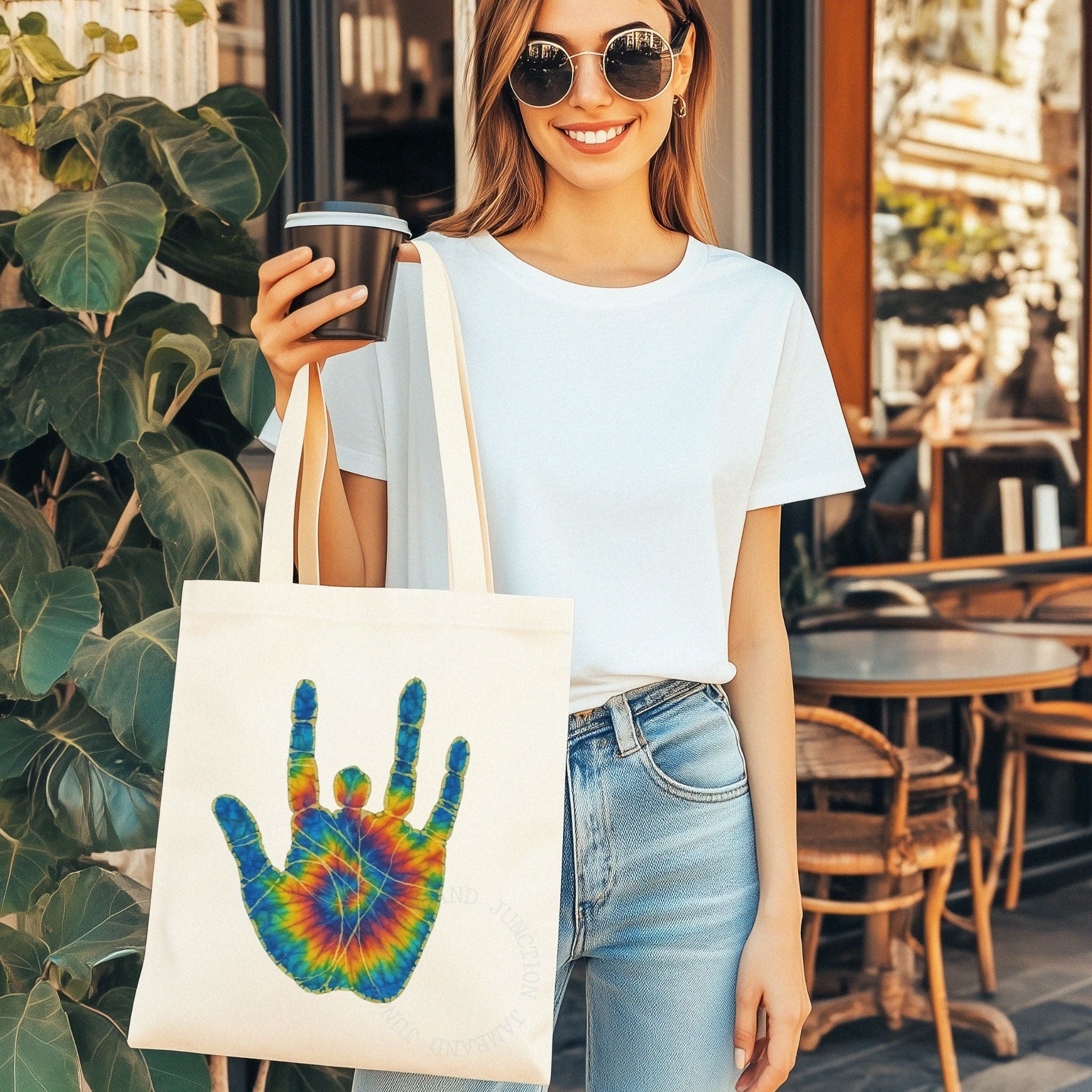 Jerry Garcia Handprint Inspired Shakedown St Tote Bag