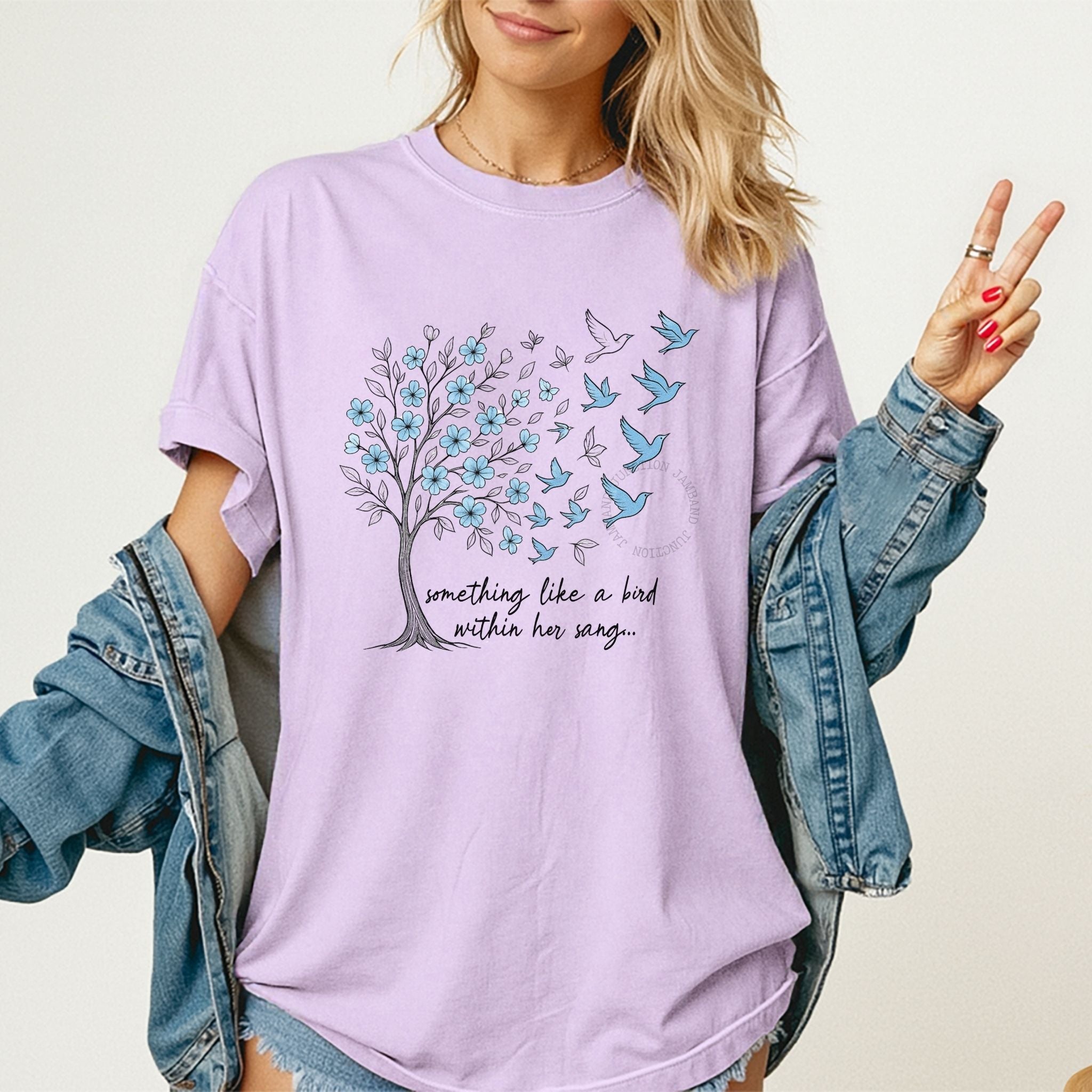Birdsong artwork t-shirt in Shakedown street style