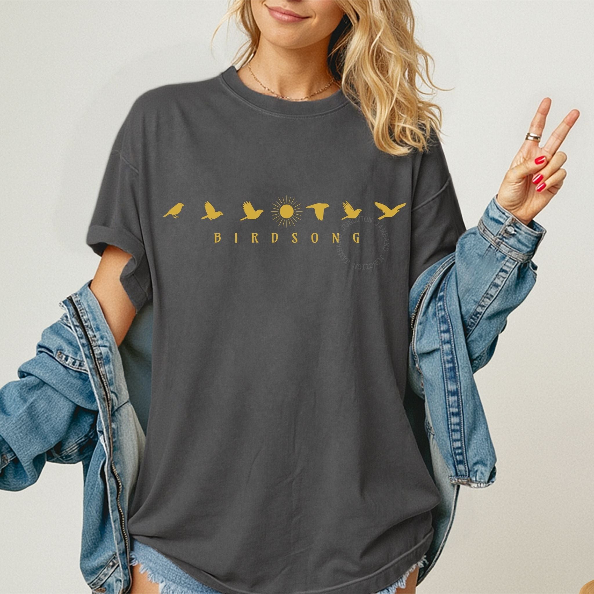Unisex jam band style Birdsong birdphases t-shirt on Comfort Colors cotton