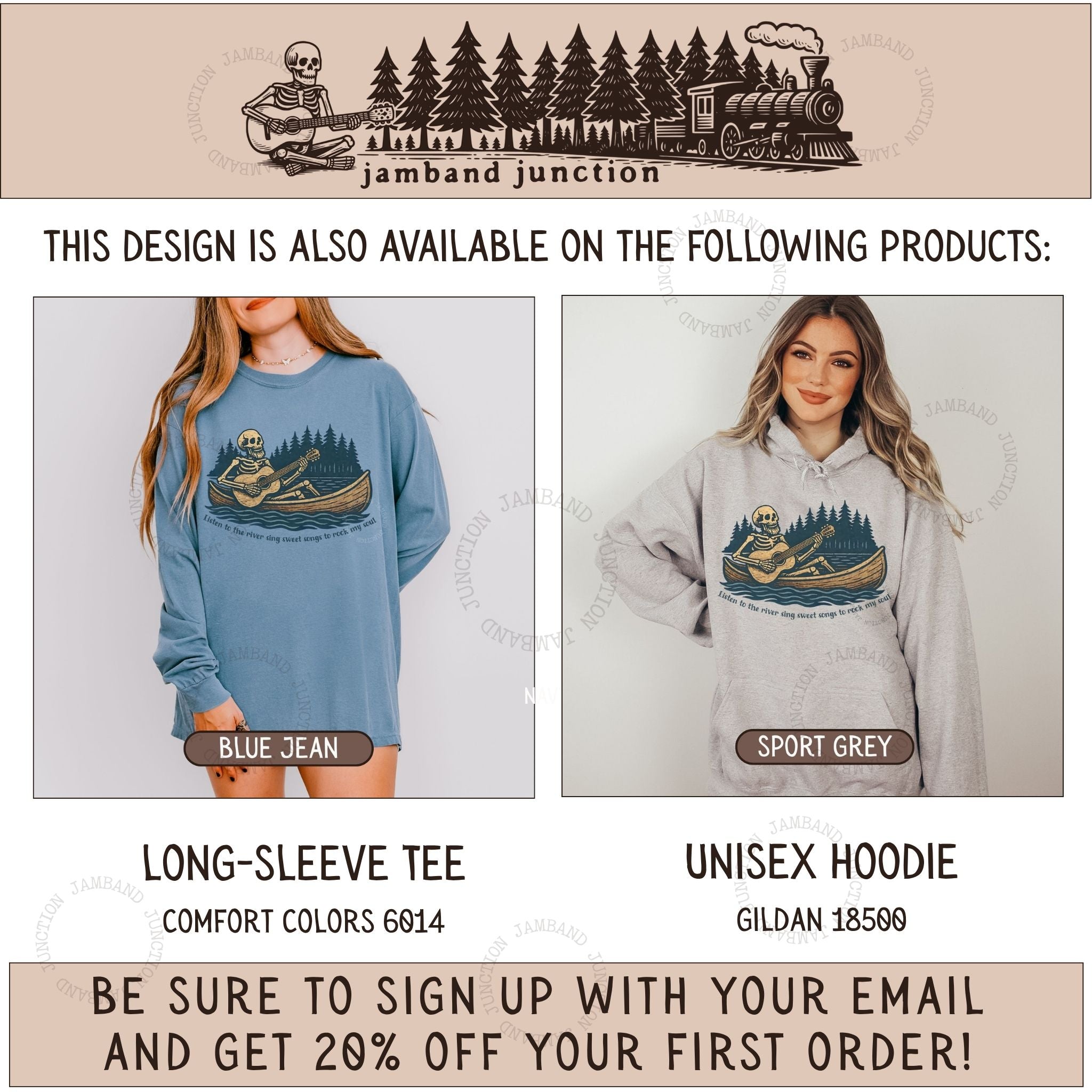 Brokedown Palace design also available on long sleeve and sweatshirt