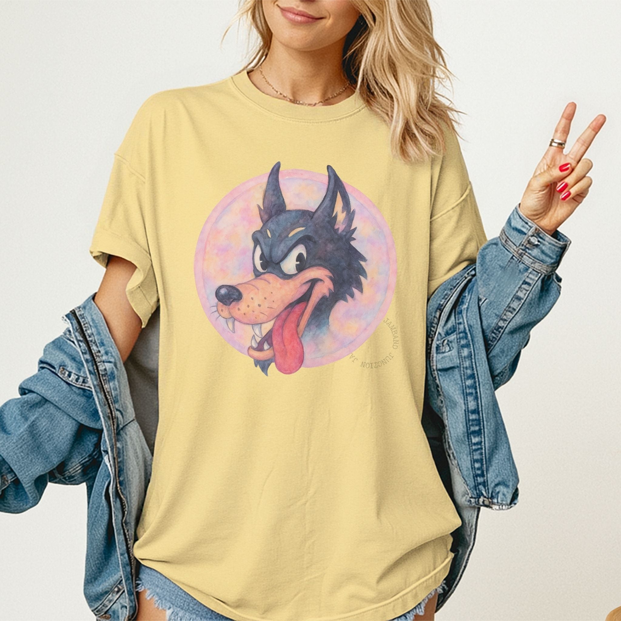 Dire Wolf lyric style shirt for Deadheads and jamband fans