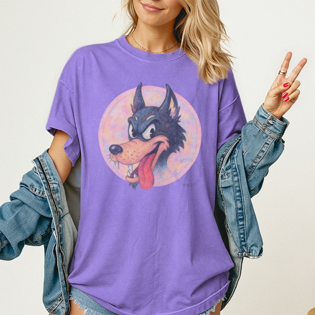 Original Dire Wolf design shirt with Deadhead aesthetic