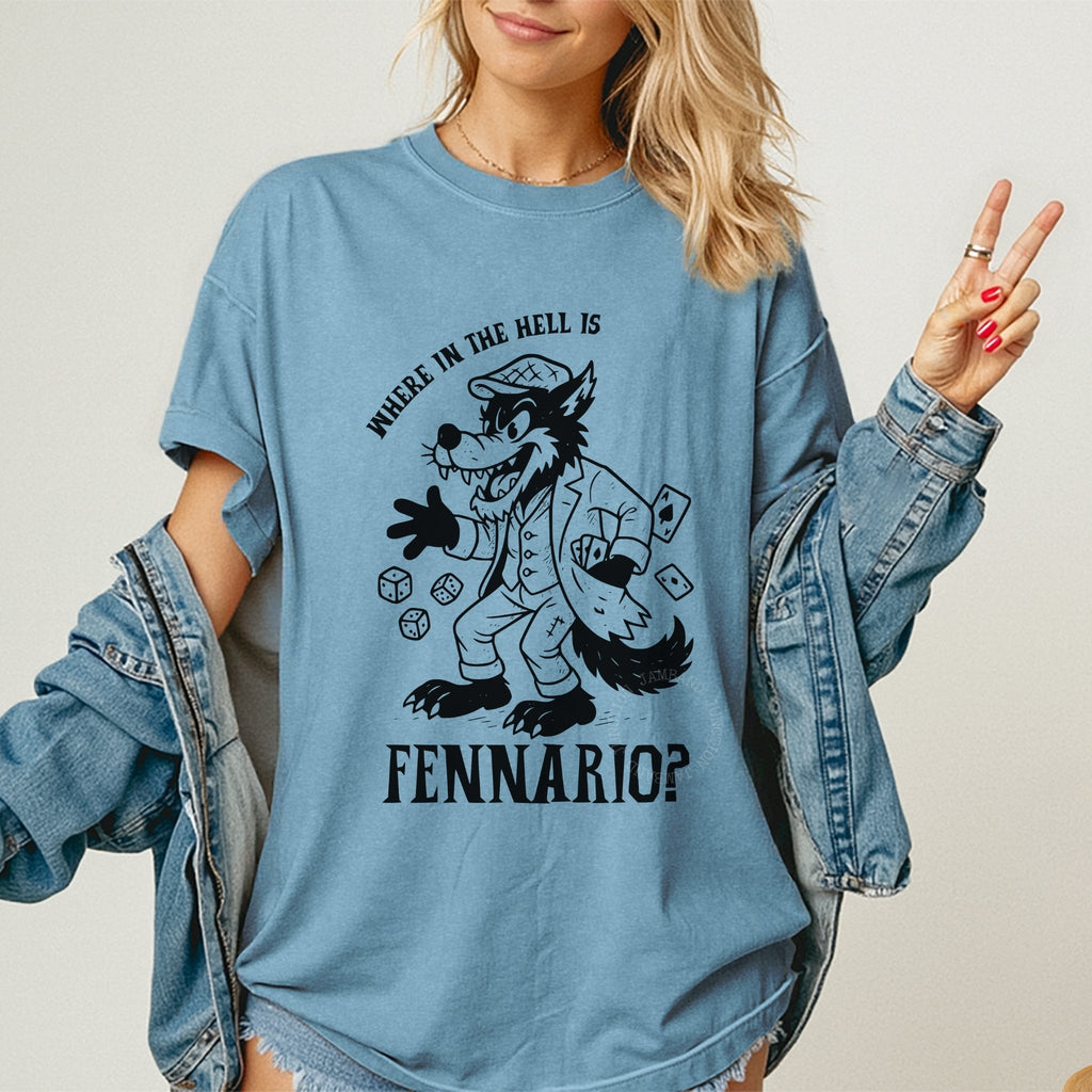 Dire Wolf wolf artwork shirt in Shakedown lot style