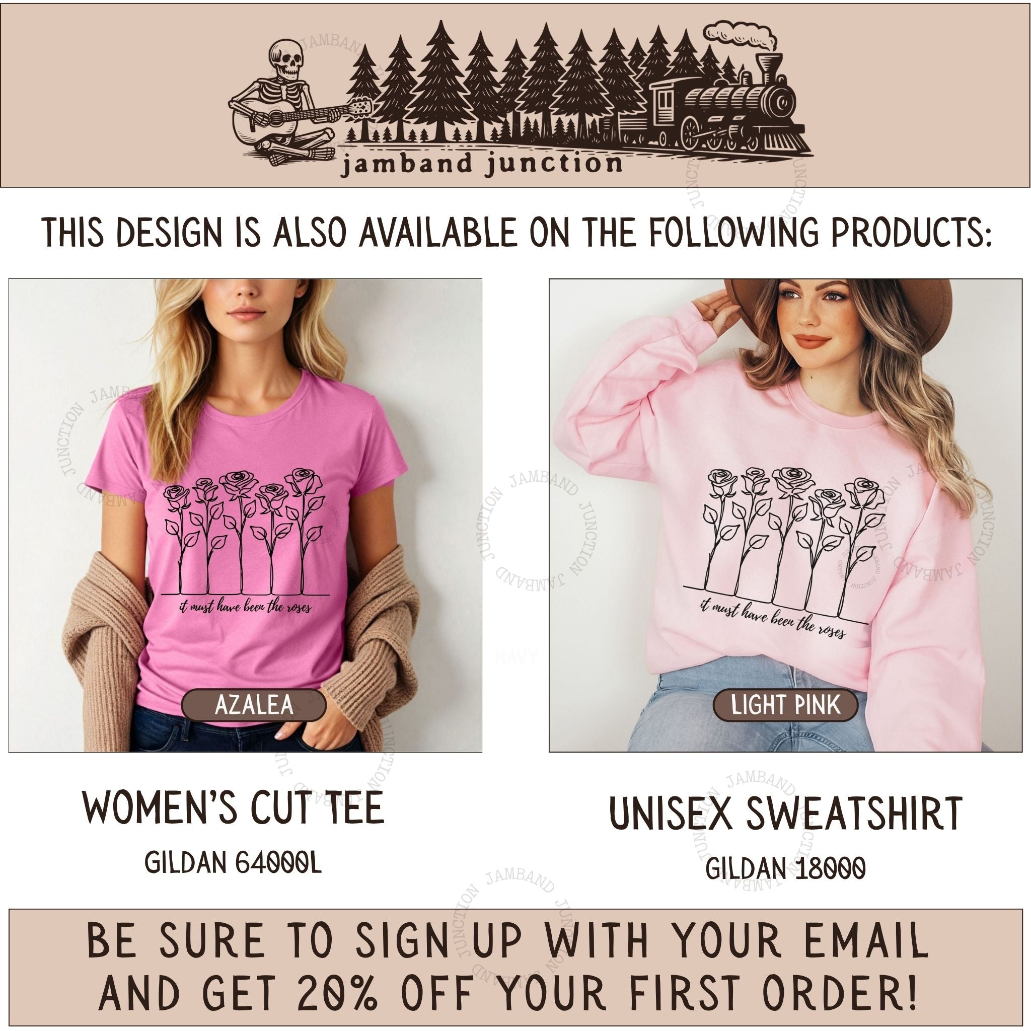 It Must Have Been the Roses design also available on women's tee and sweatshirt
