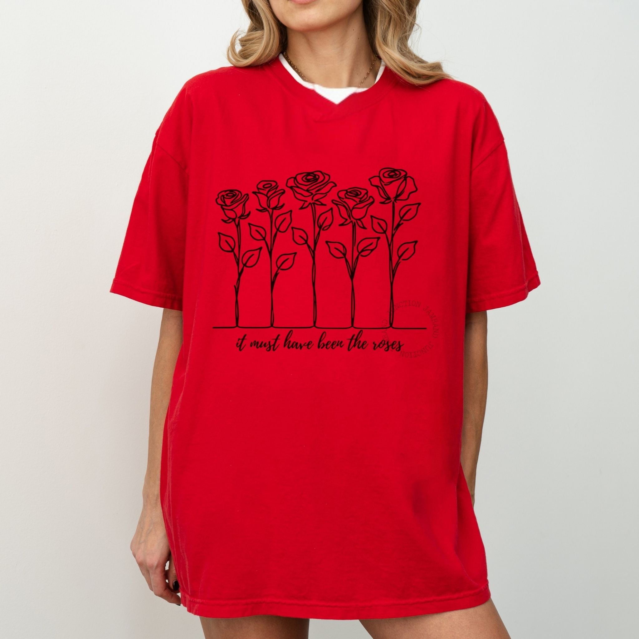 It Must Have Been the Roses artwork shirt in Shakedown lot style