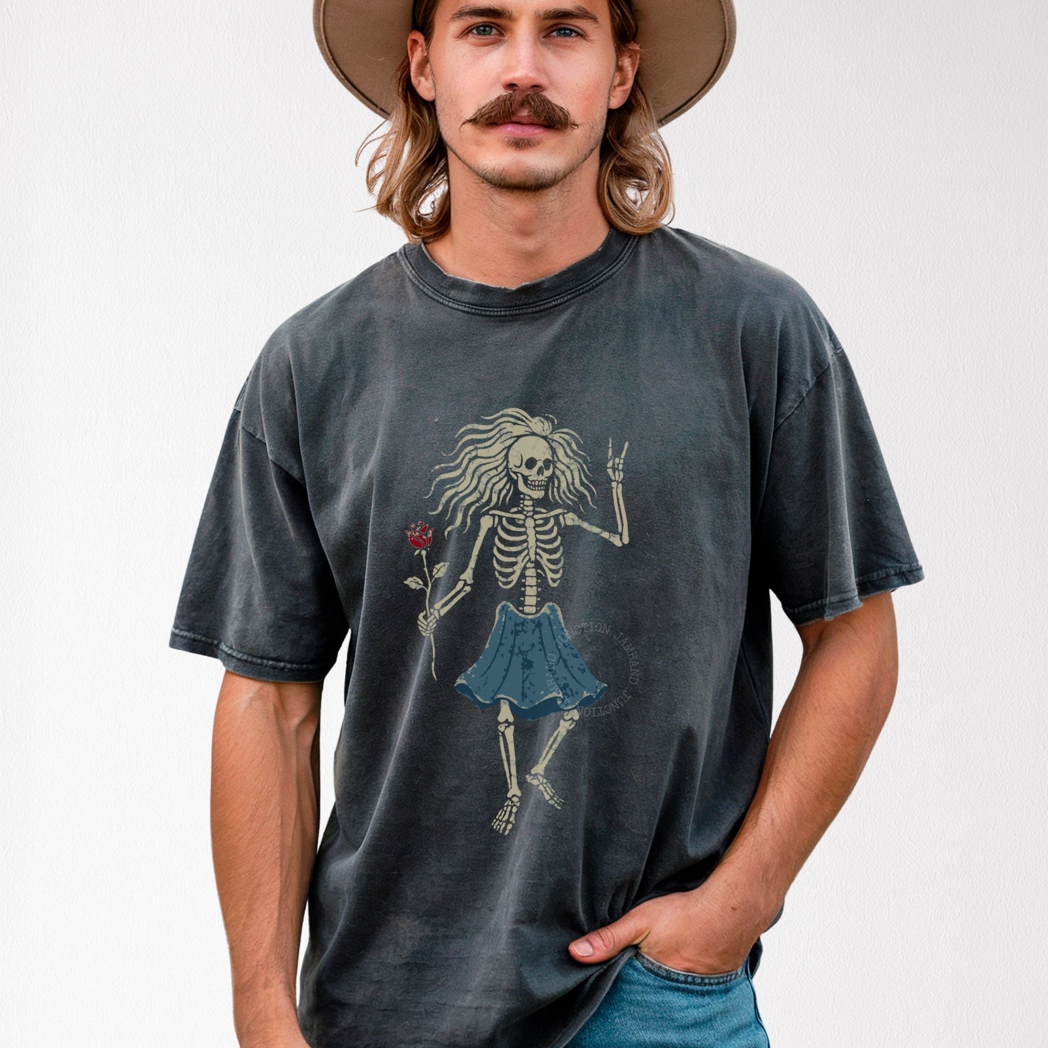 Rosebud Guitar t-shirt with original Shakedown lot style artwork on Comfort Colors 1717