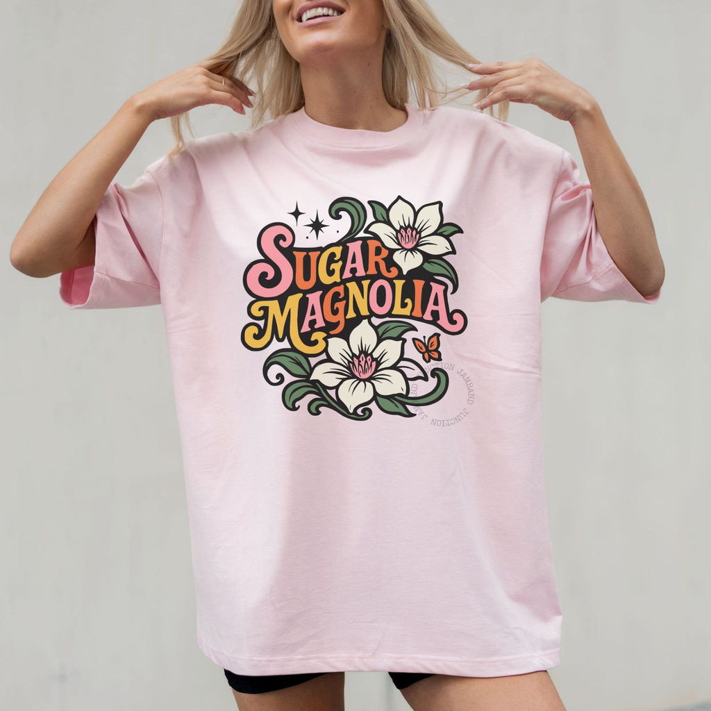 Vintage Sugar Magnolia shirt with classic lot style flower design