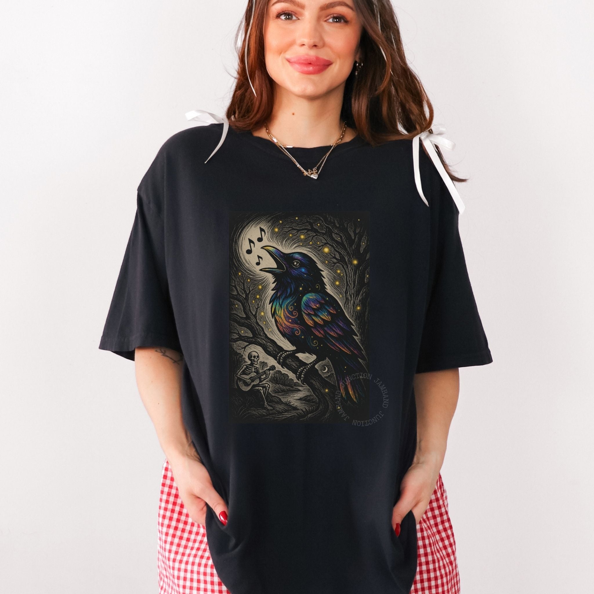 Uncle John’s Band colorful crow design shirt for Deadheads and jamband fans