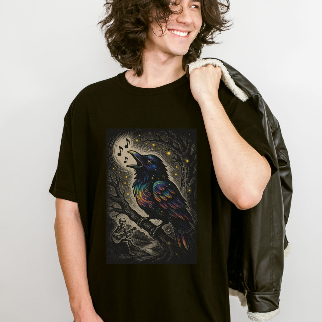 Uncle John’s Band crow Grateful Dead style t-shirt with original artwork on Comfort Colors 1717