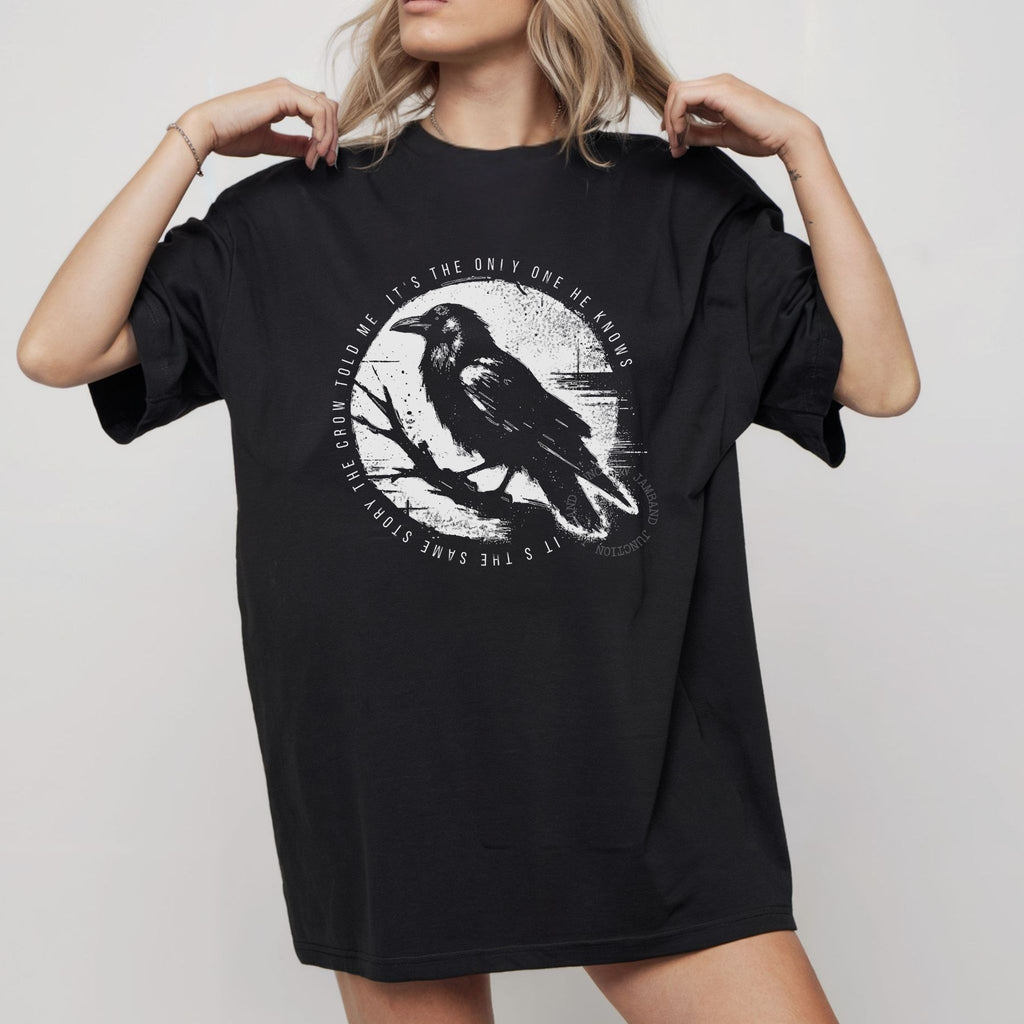 Uncle John’s Band Grateful Dead crow artwork shirt in Shakedown lot style