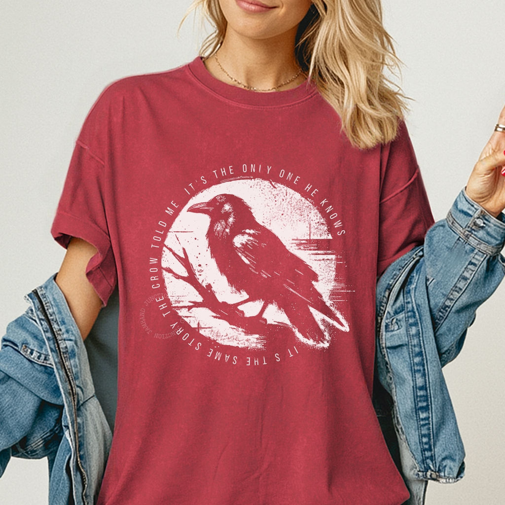 Original Crow Told Me Grateful Dead design shirt with deadhead aesthetic