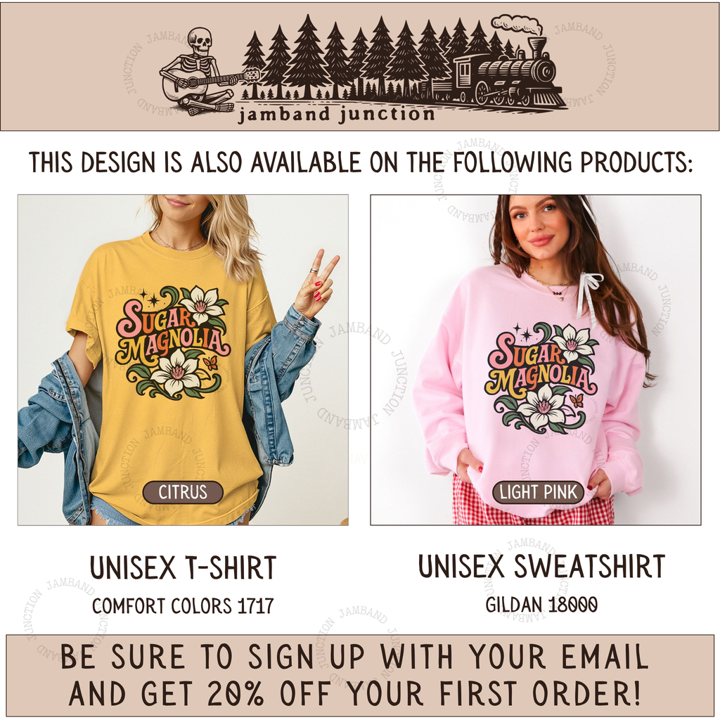 Grateful Dead Sugar Magnolia design is also available on these quality products from Jamband Junction.