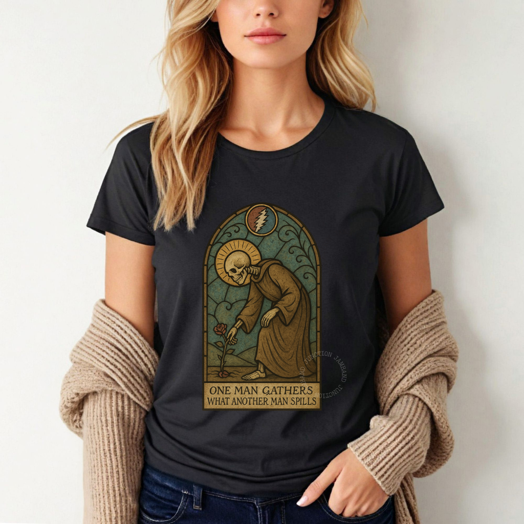 Grateful Dead St. Stephen women’s t-shirt featuring vintage-inspired lyric artwork on soft cotton fabric.