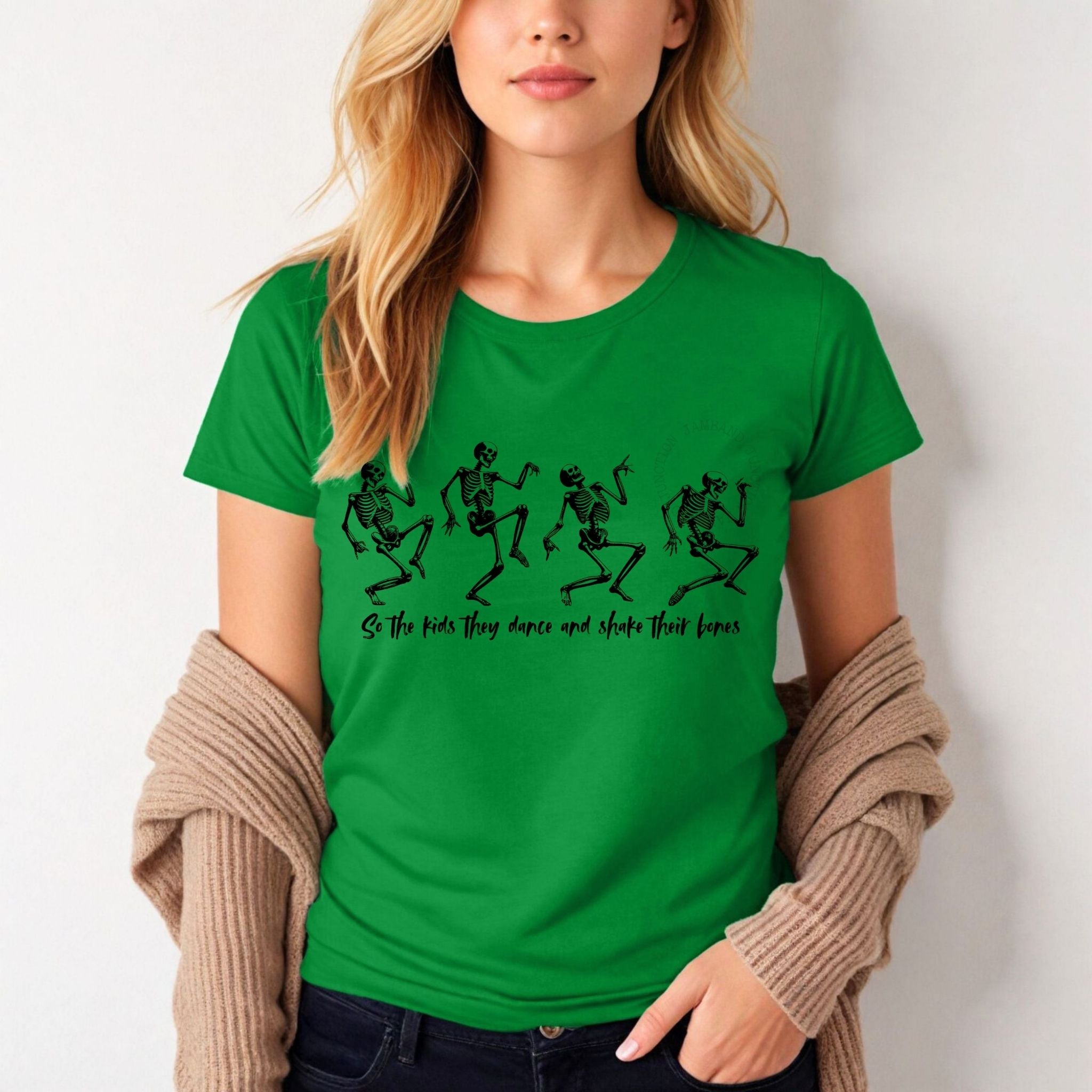 Shakedown lot style Throwing Stones design printed on a Gildan women’s softstyle semi-fitted tee.