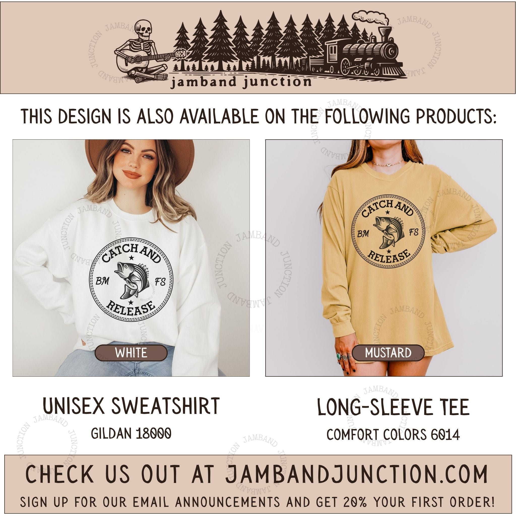 Billy Strings Catch and Release design is also available on these quality products from Jamband Junction.