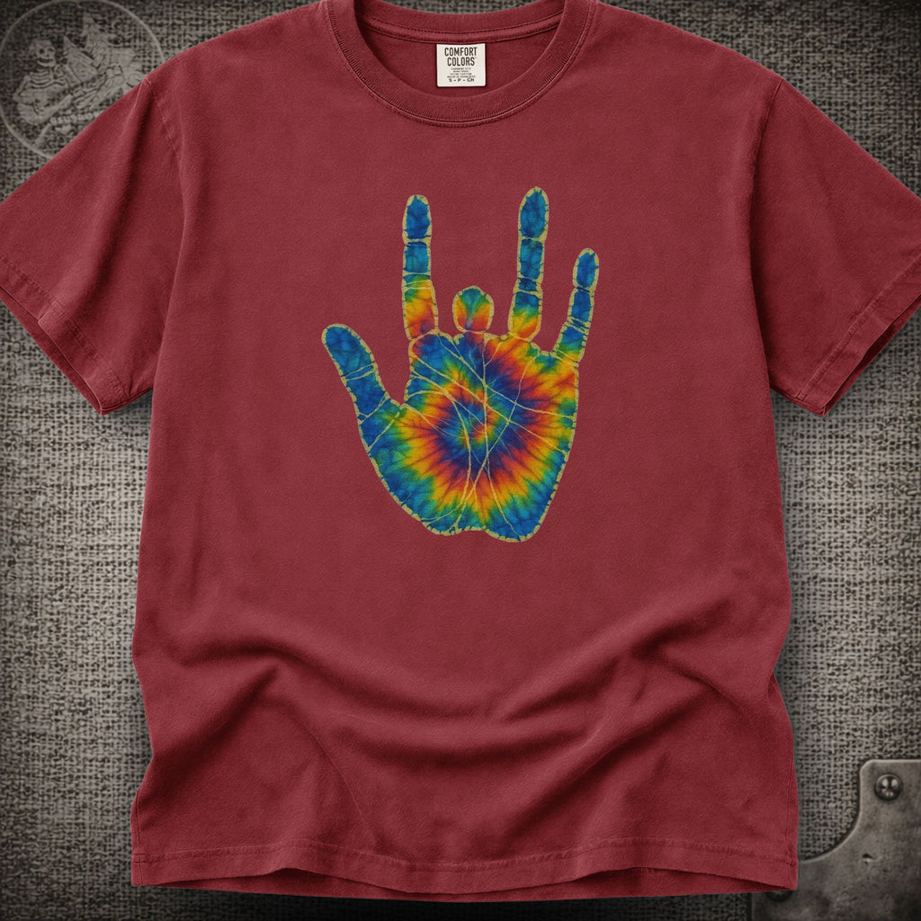 Jerry Garcia Hand | Jerry's Tie-Dye Handprint Shakedown Lot Style T-Shirt