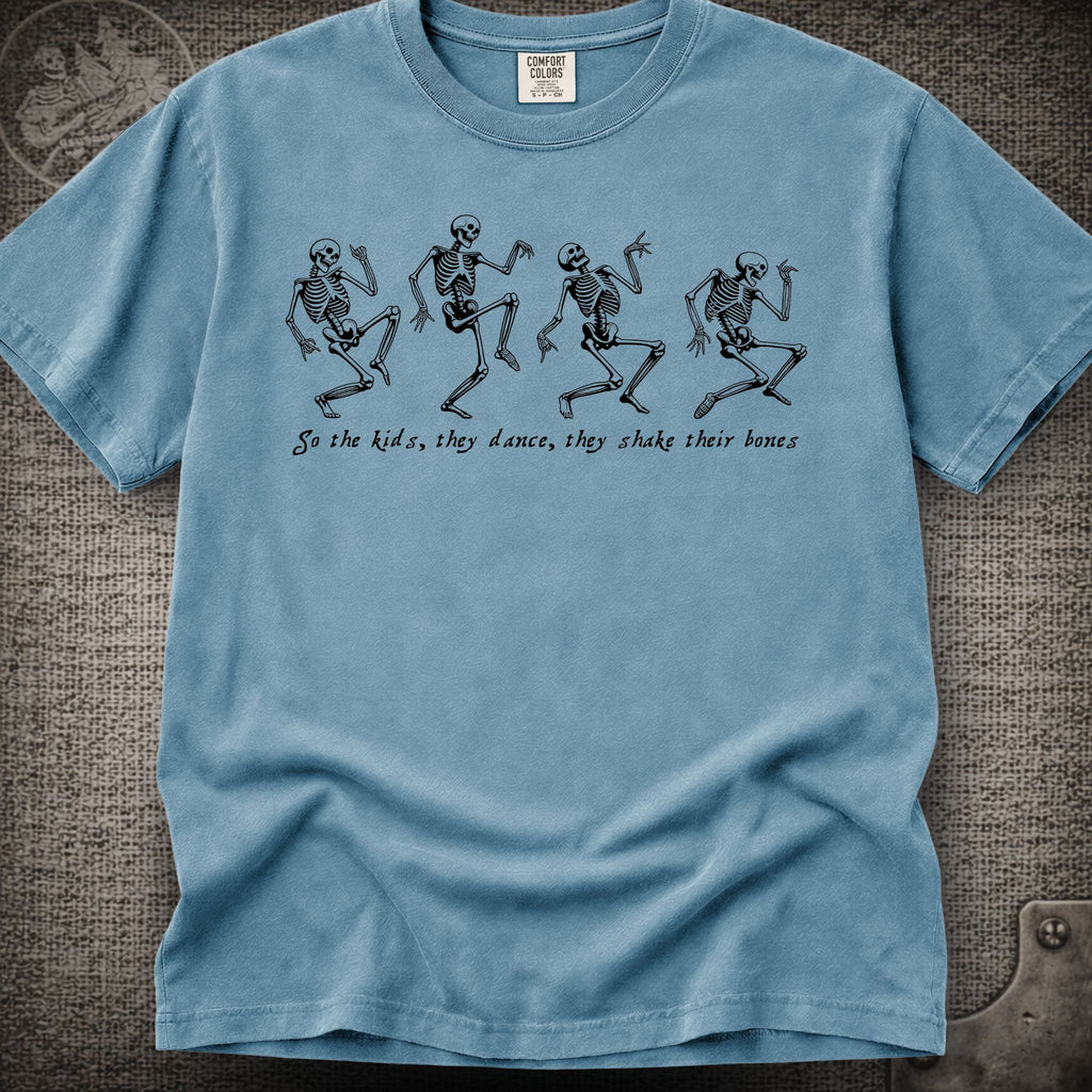 Throwing Stones | Grateful Dead Dancing Skeletons Shakedown Lot Style T-Shirt