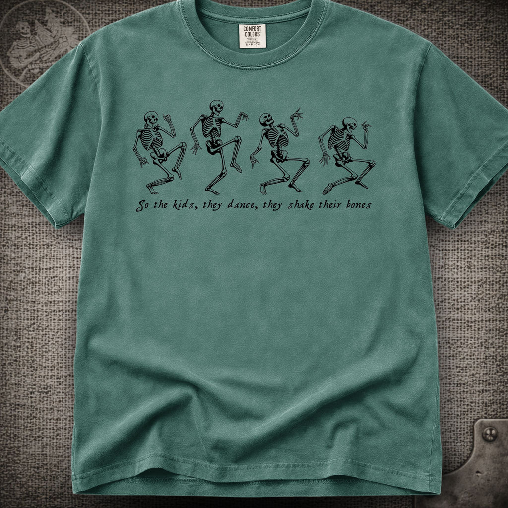 Throwing Stones | Grateful Dead Dancing Skeletons Shakedown Lot Style T-Shirt