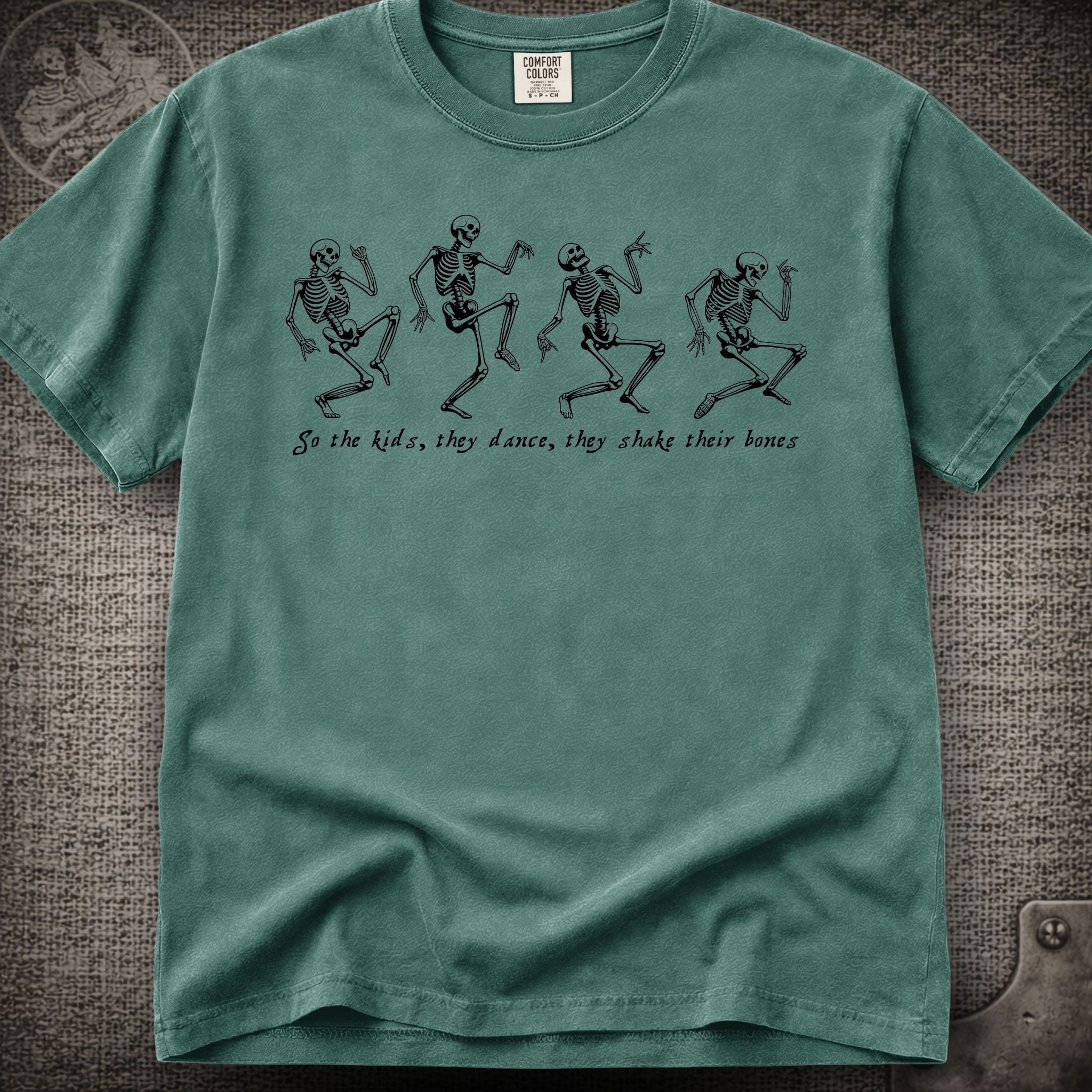 Throwing Stones | Grateful Dead Dancing Skeletons Shakedown Lot Style T-Shirt
