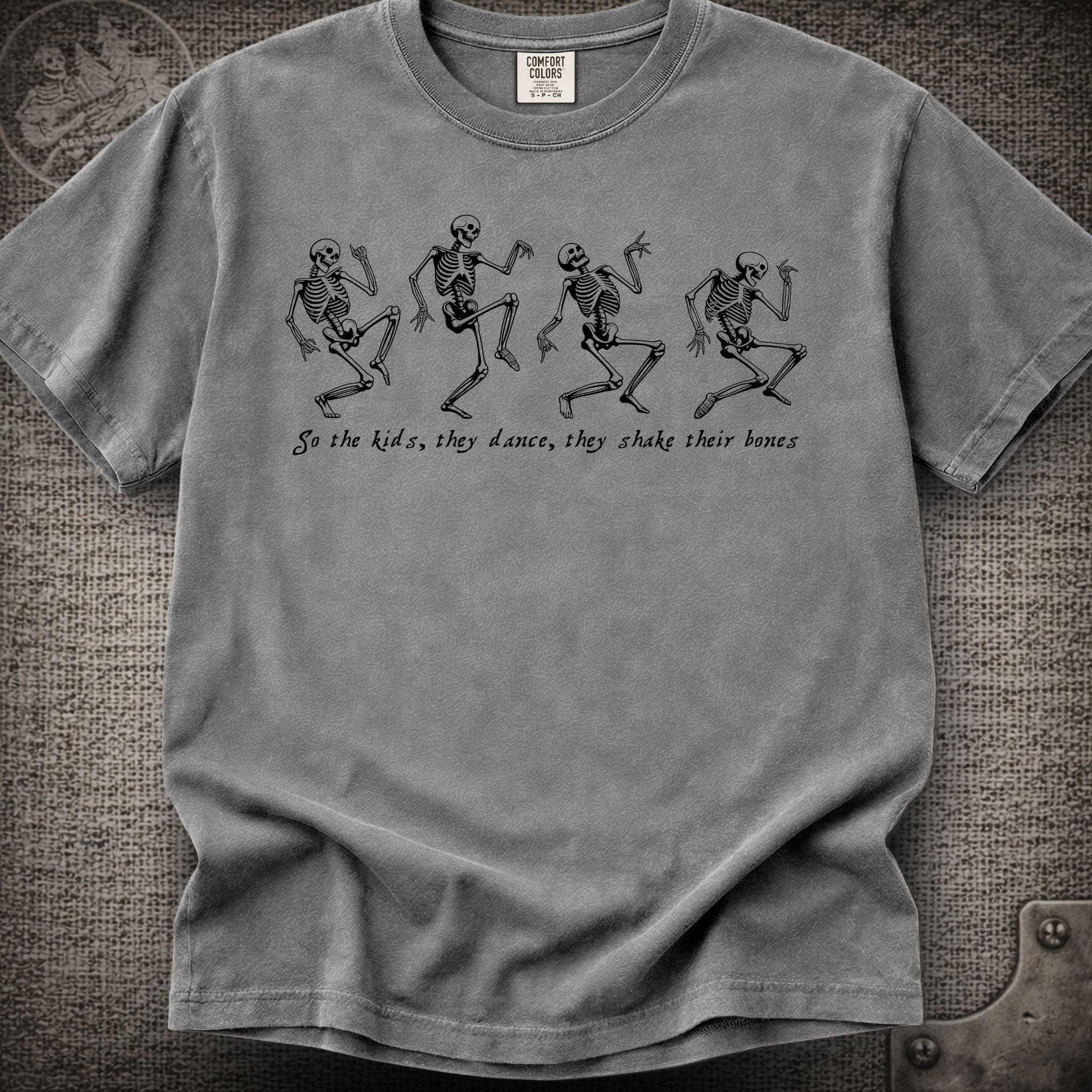 Throwing Stones | Grateful Dead Dancing Skeletons Shakedown Lot Style T-Shirt