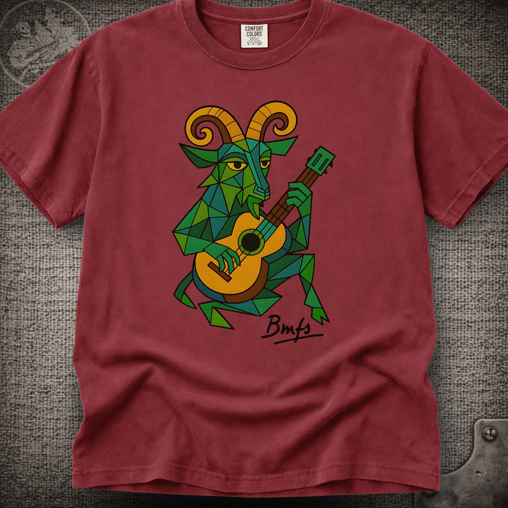 Cubist Goat with Guitar | Billy Strings Shakedown Lot Style T-Shirt