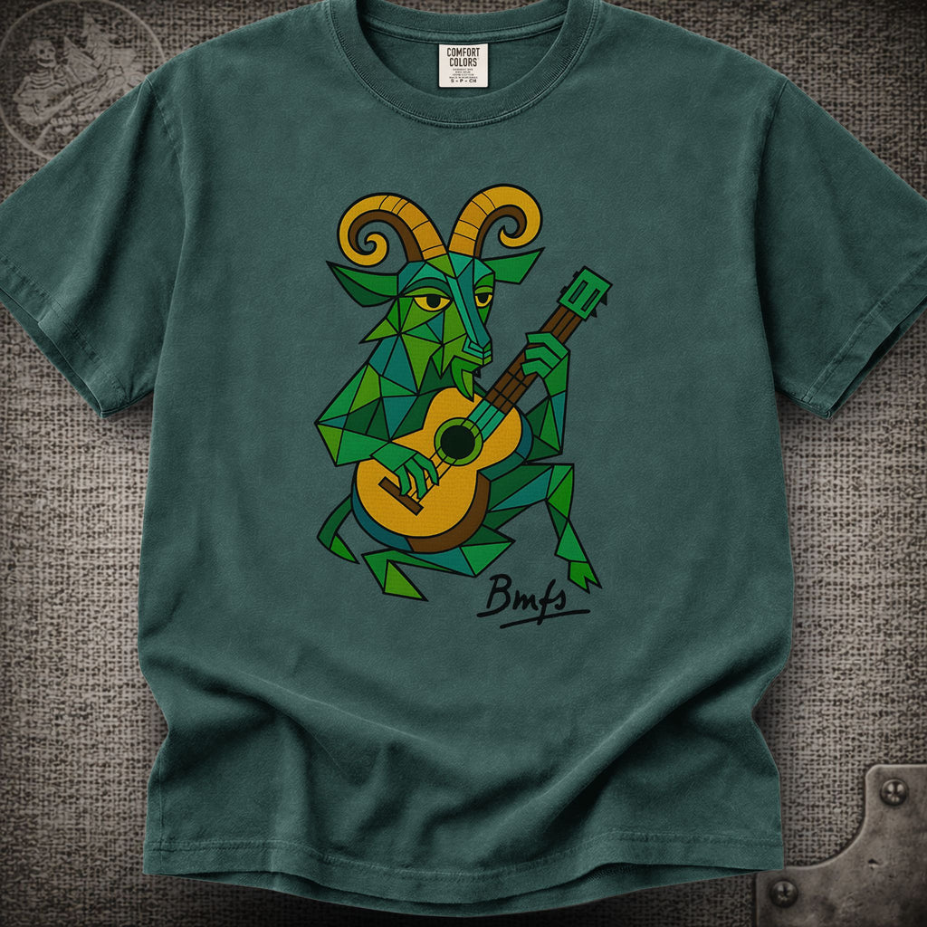 Cubist Goat with Guitar | Billy Strings Shakedown Lot Style T-Shirt