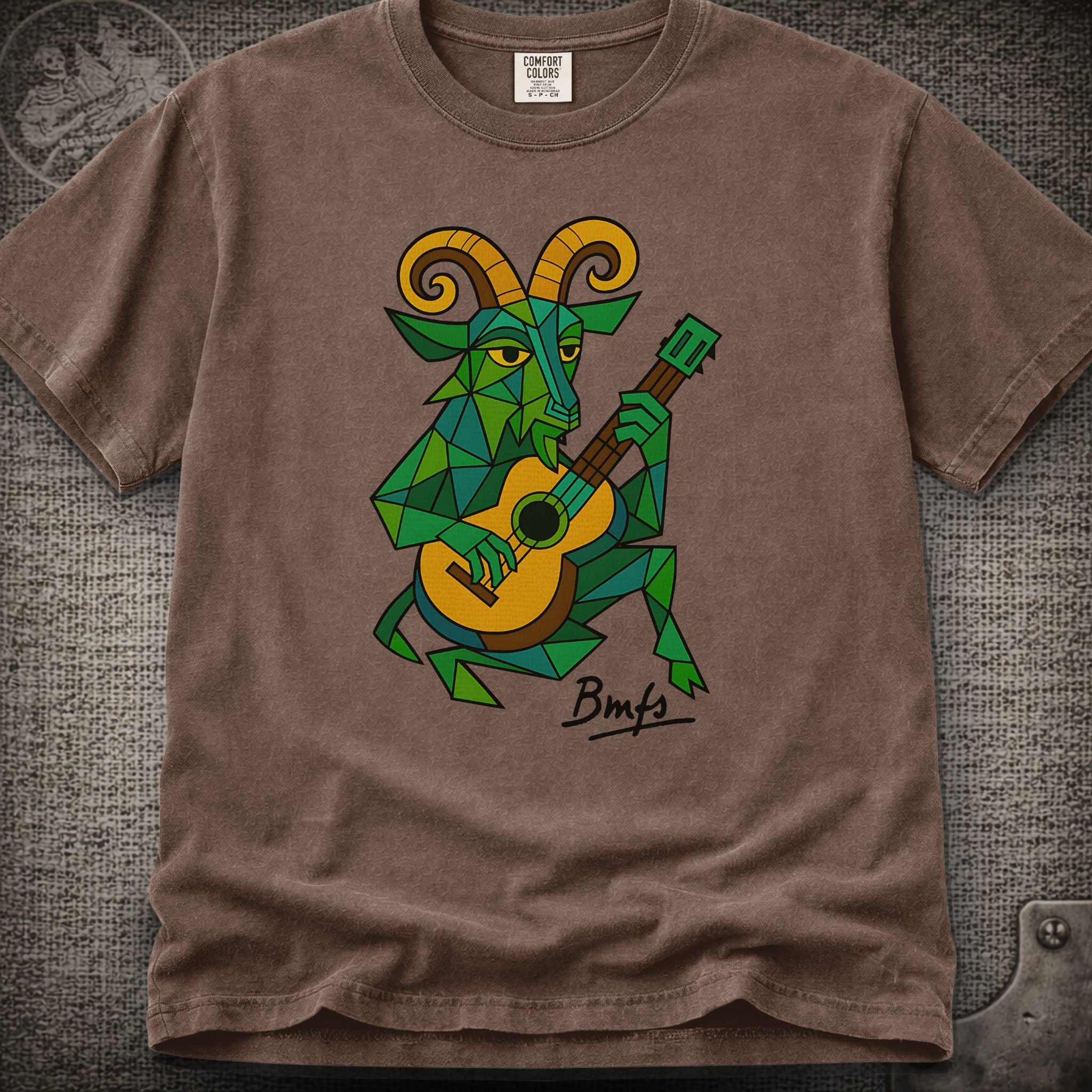 Cubist Goat with Guitar | Billy Strings Shakedown Lot Style T-Shirt