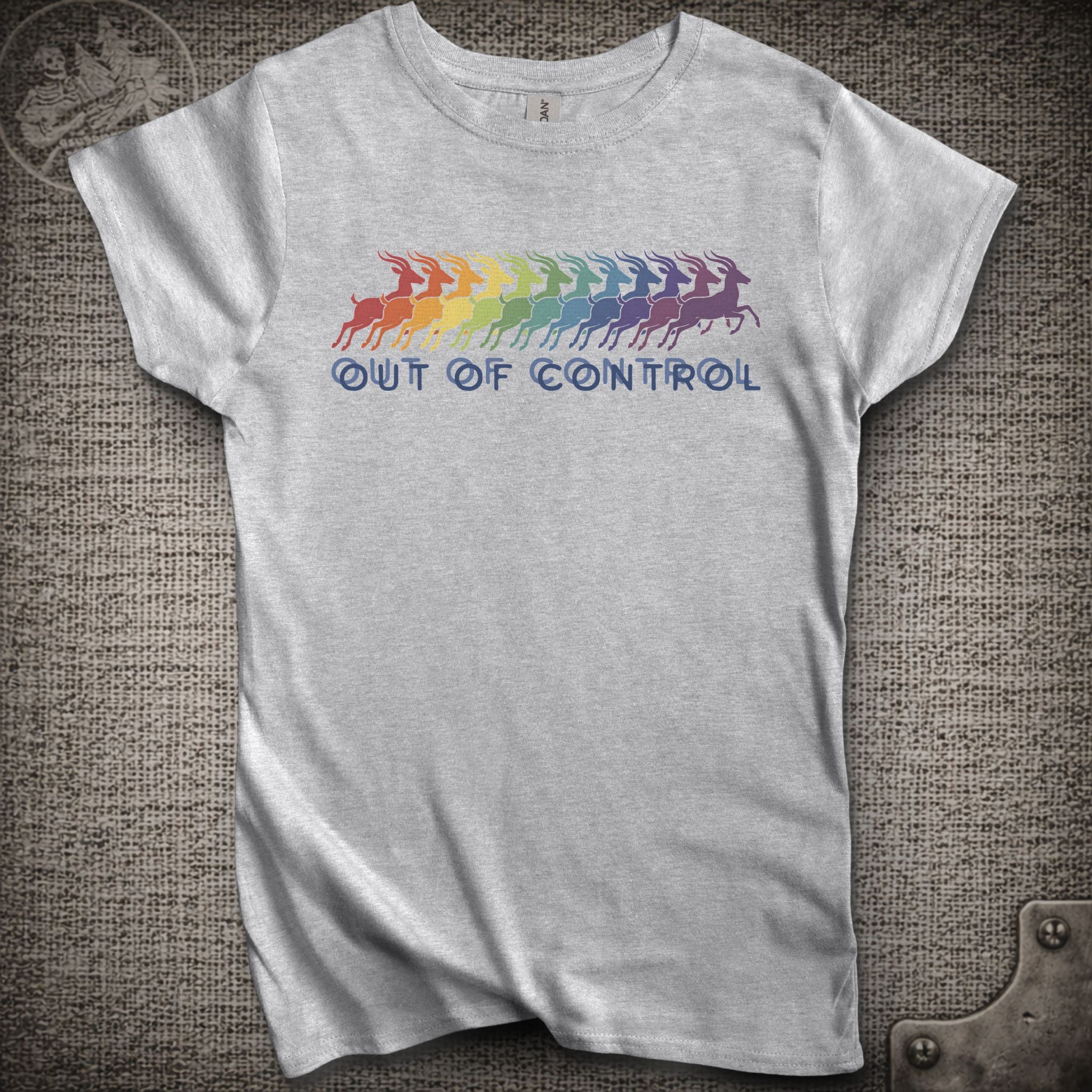 Run Like an Antelope | Out of Control | Women's Cut Phish Shakedown Lot T-Shirt