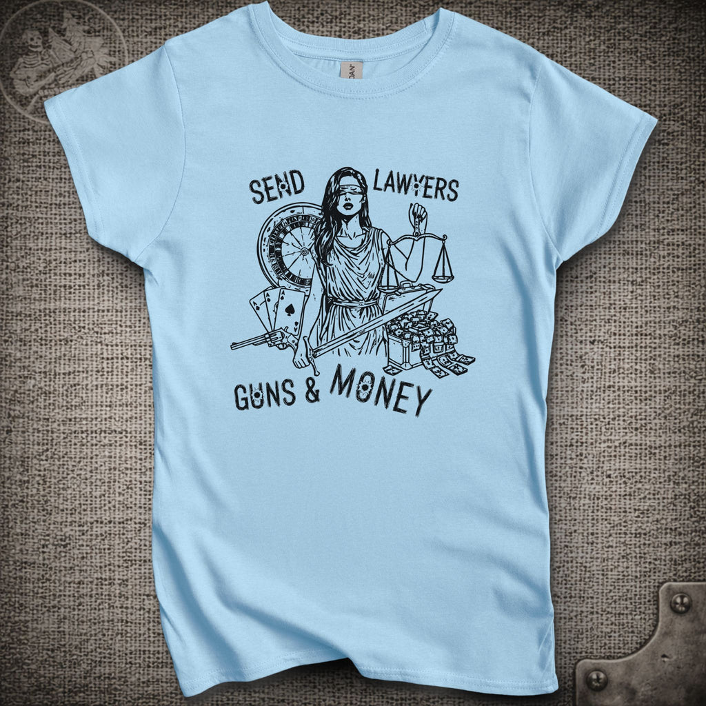 Lawyers Guns and Money | Warren Zevon | Women's Cut Widespread Panic Shakedown Lot T-Shirt
