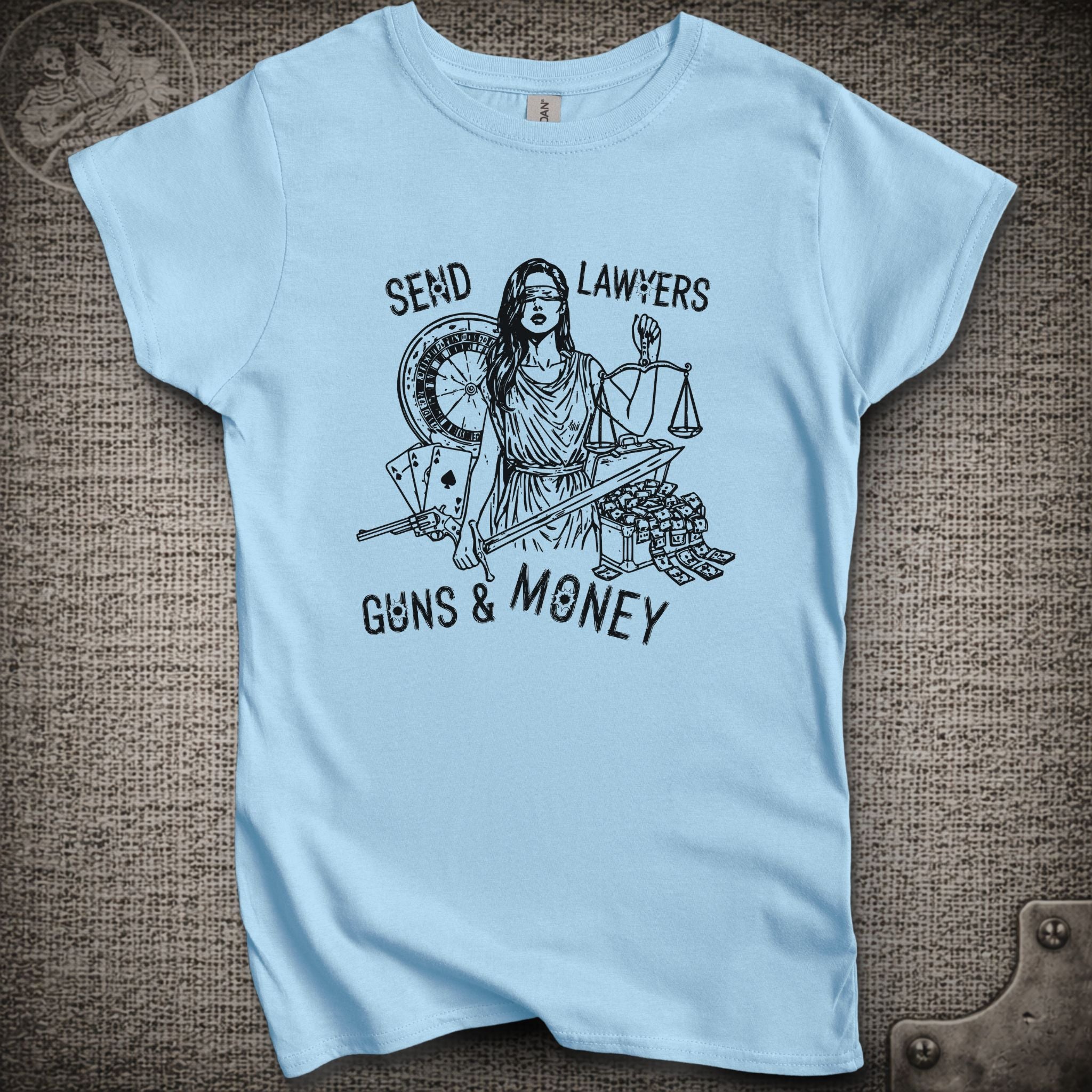 Lawyers Guns and Money | Warren Zevon | Women's Cut Widespread Panic Shakedown Lot T-Shirt