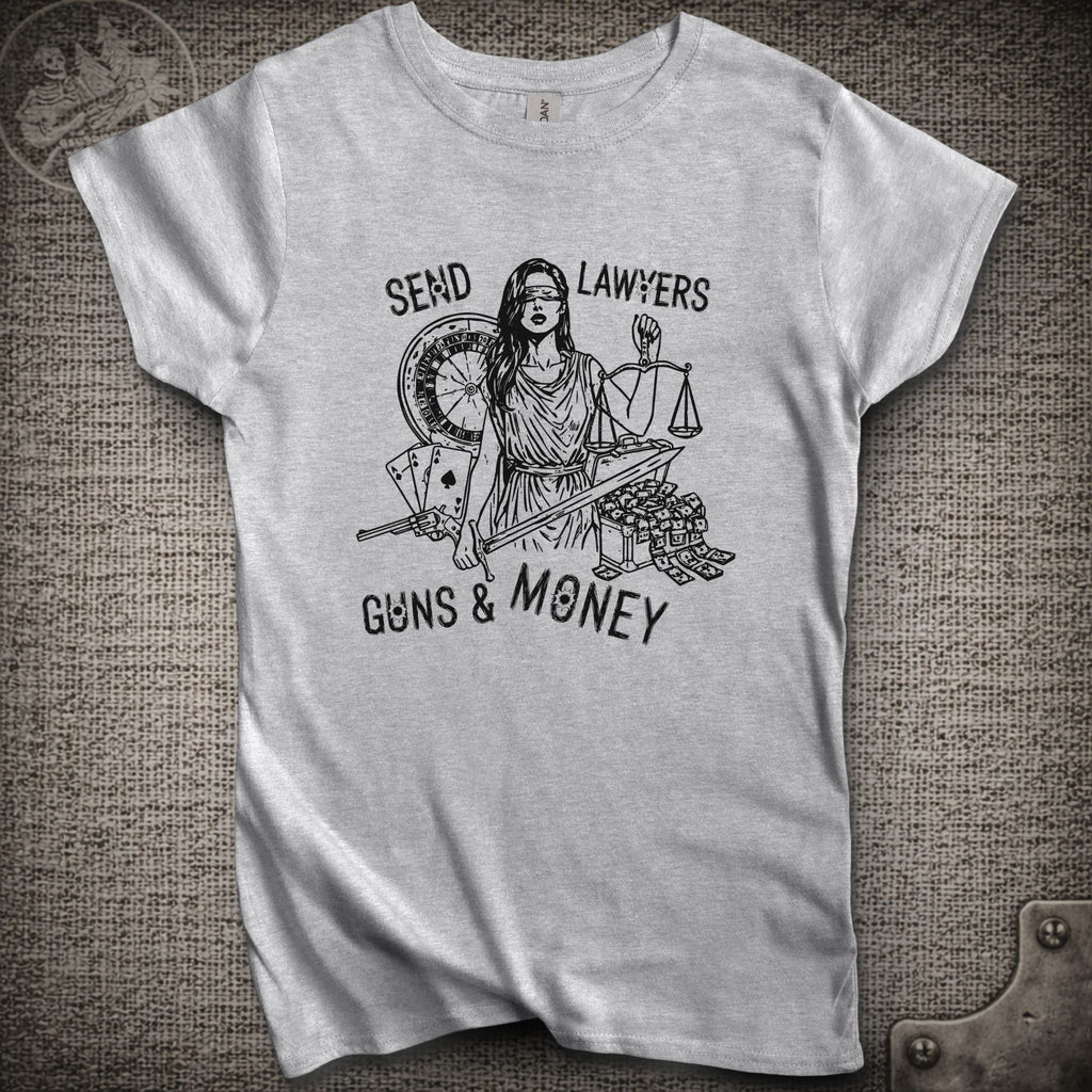 Lawyers Guns and Money | Warren Zevon | Women's Cut Widespread Panic Shakedown Lot T-Shirt