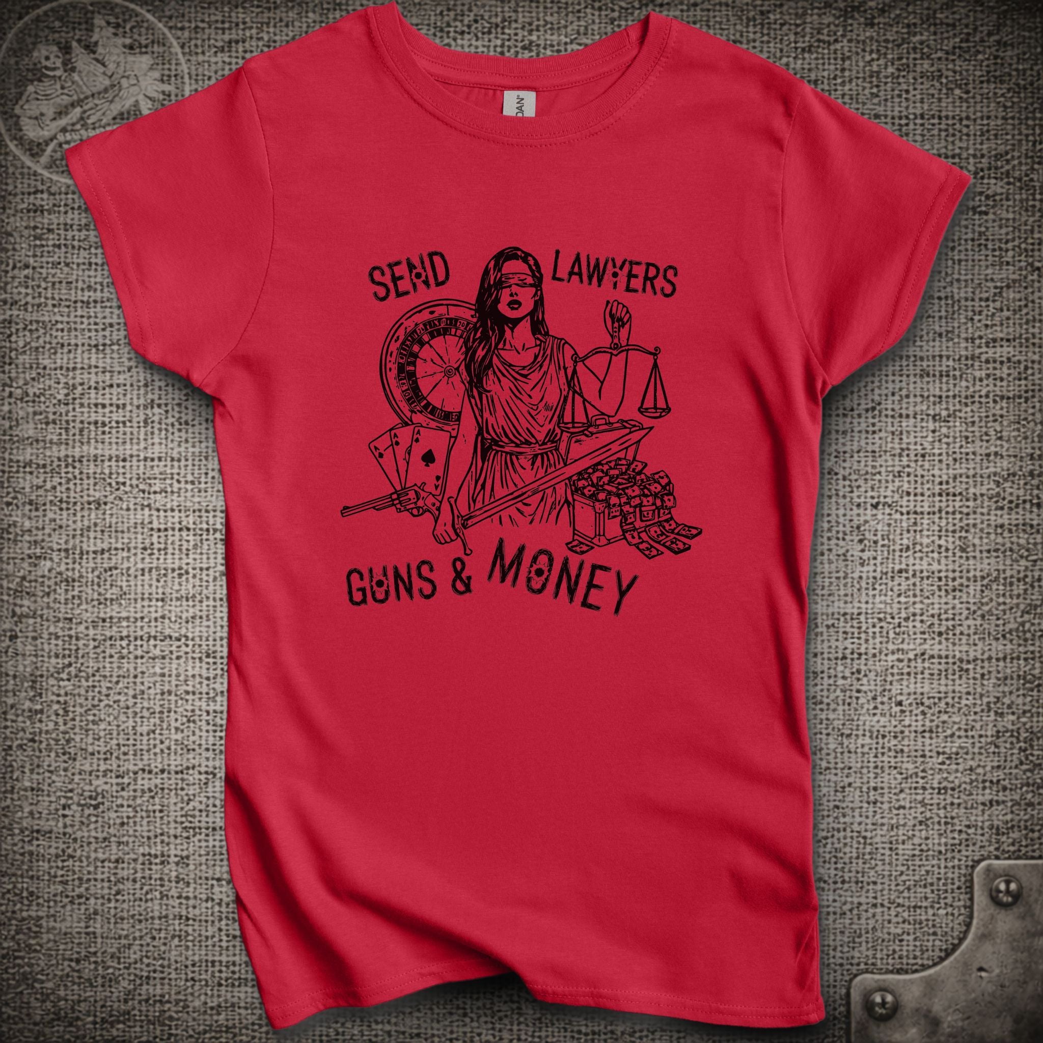 Lawyers Guns and Money | Warren Zevon | Women's Cut Widespread Panic Shakedown Lot T-Shirt