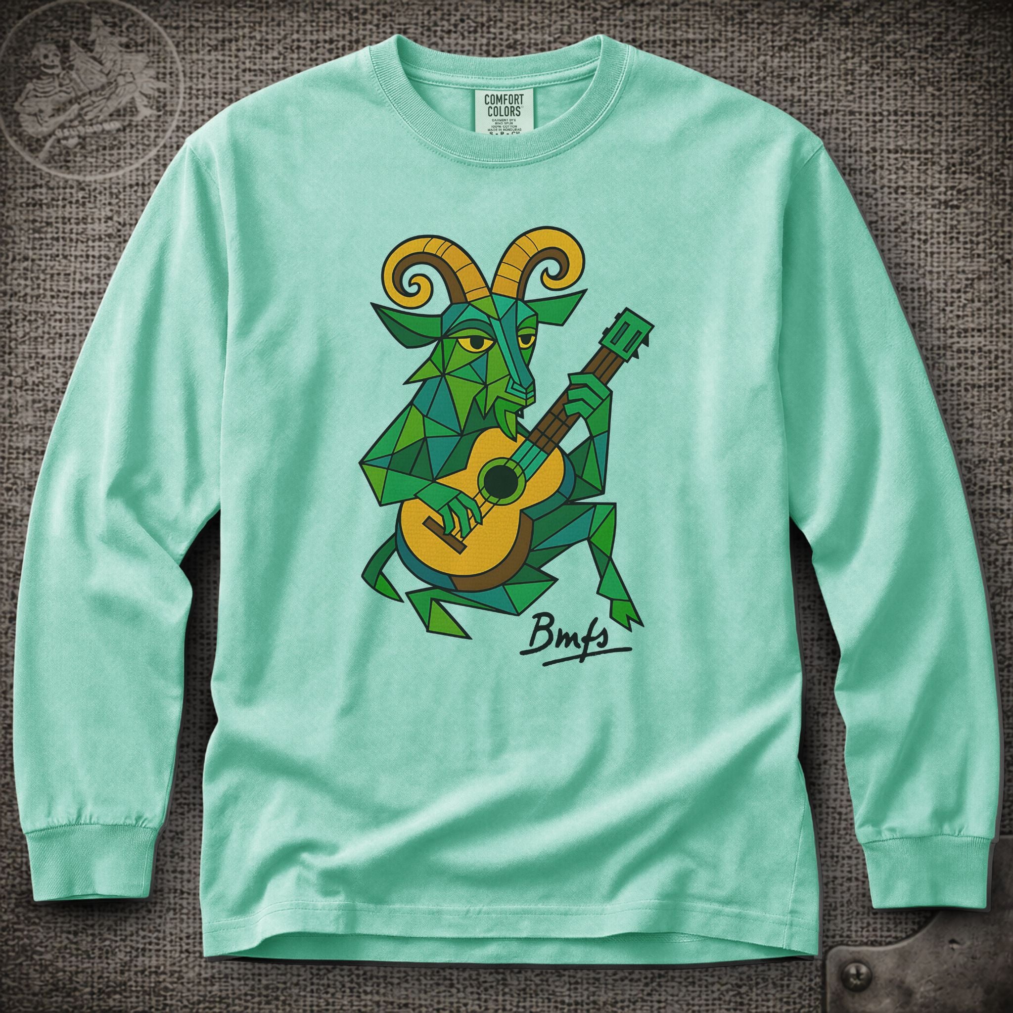 Cubism Goat With Guitar | Billy Strings Shakedown Lot Long Sleeve Tee