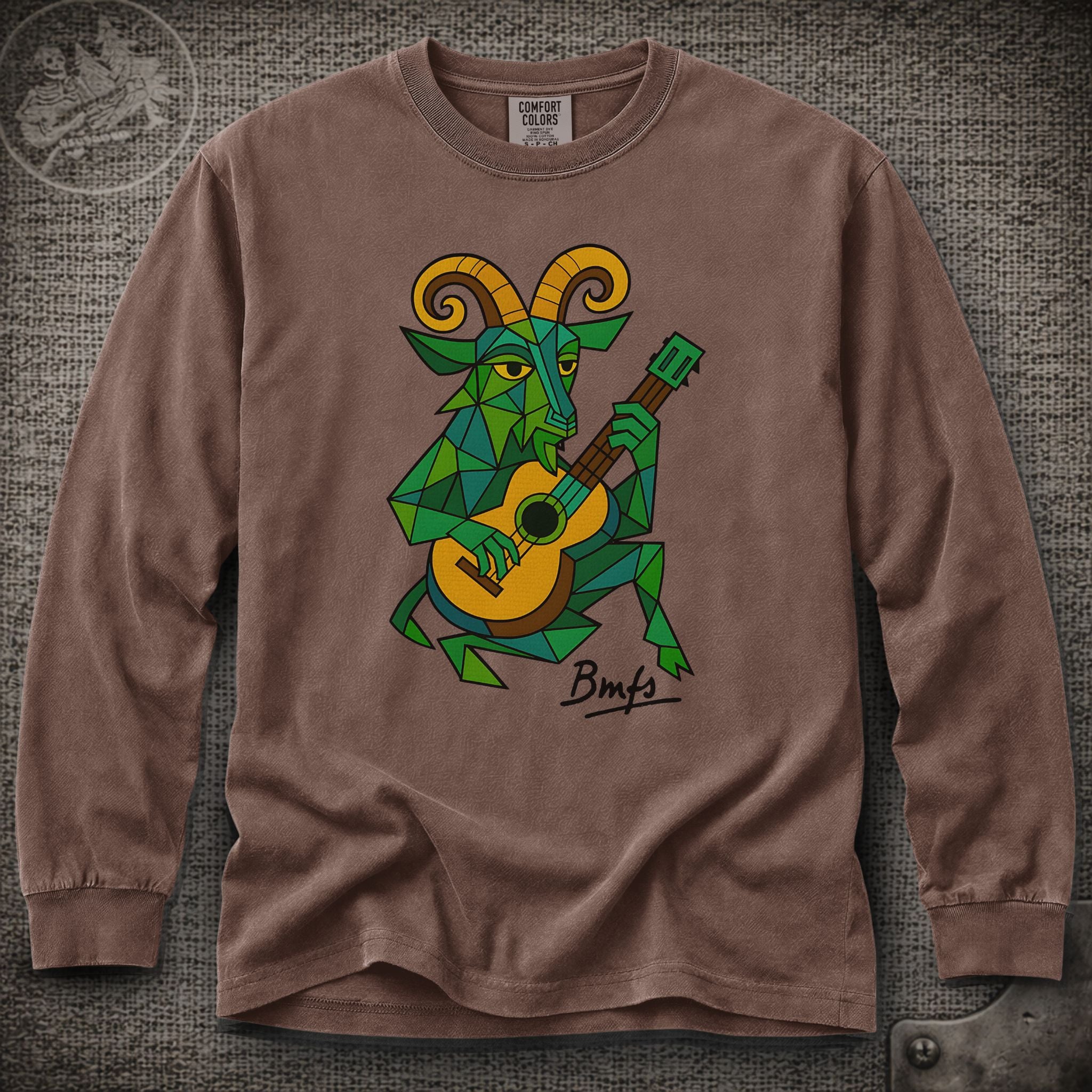 Cubism Goat With Guitar | Billy Strings Shakedown Lot Long Sleeve Tee