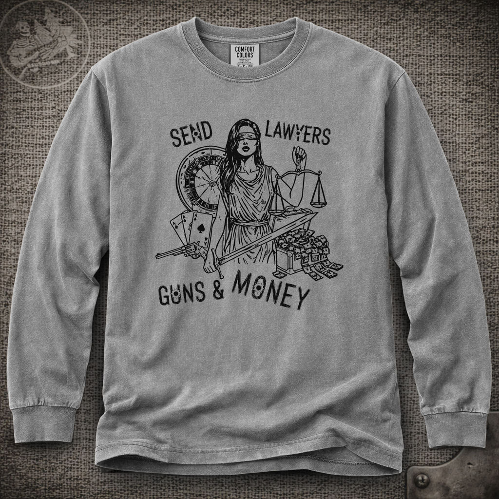 Lawyers Guns and Money | Warren Zevon | Widespread Panic Shakedown Lot Style Long Sleeve Tee