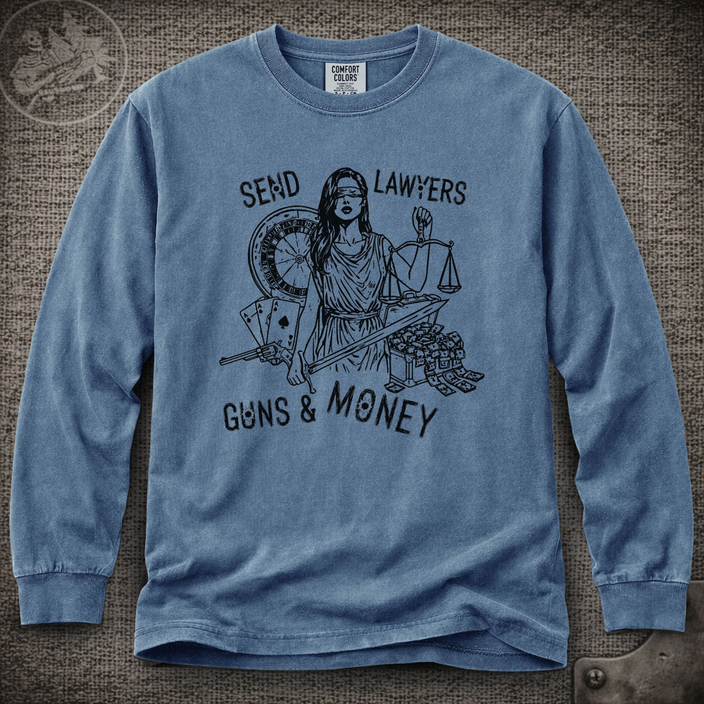 Lawyers Guns and Money | Warren Zevon | Widespread Panic Shakedown Lot Style Long Sleeve Tee