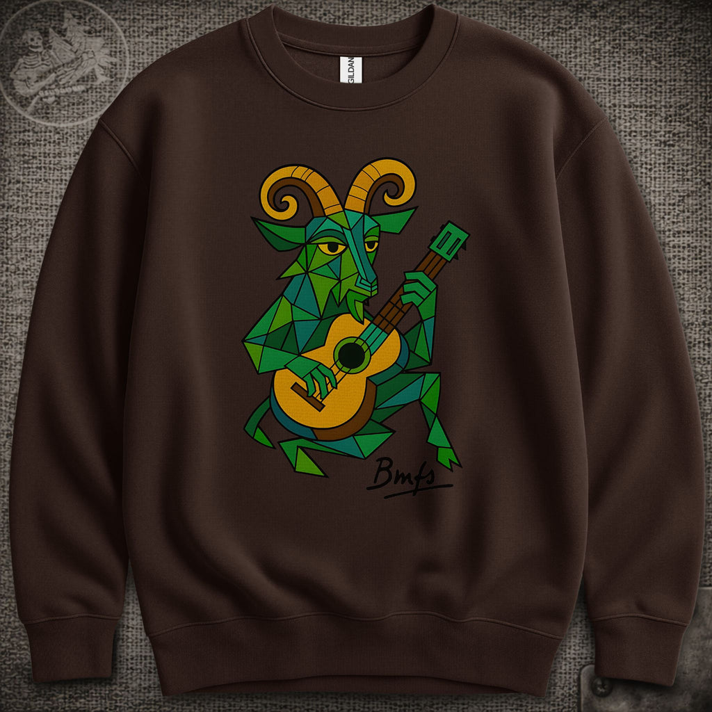 Cubist Goat with Guitar | Billy Strings Shakedown Lot Style Crewneck Sweatshirt