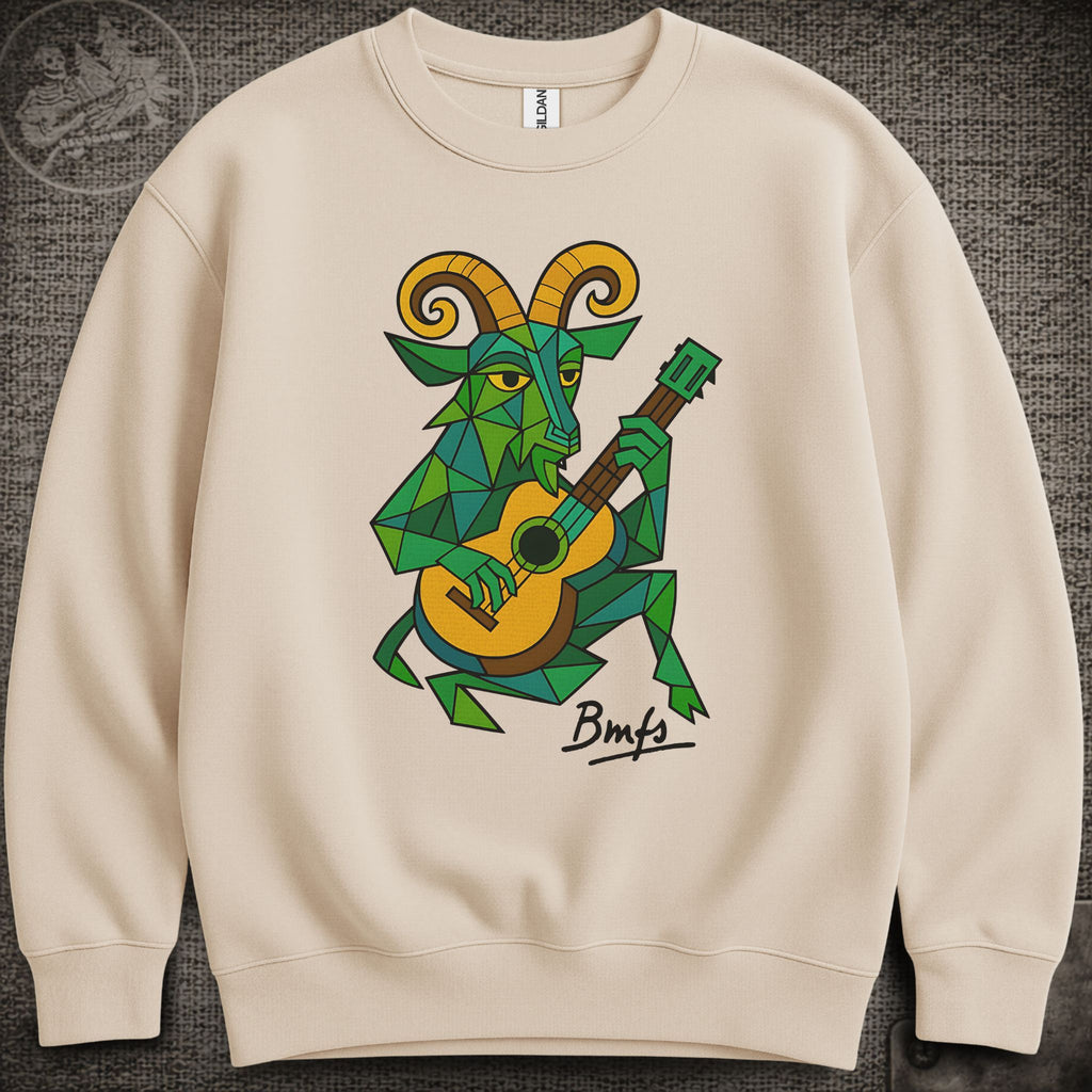 Cubist Goat with Guitar | Billy Strings Shakedown Lot Style Crewneck Sweatshirt
