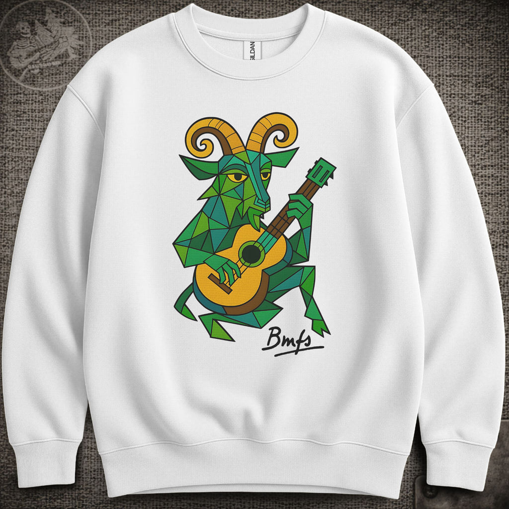 Cubist Goat with Guitar | Billy Strings Shakedown Lot Style Crewneck Sweatshirt