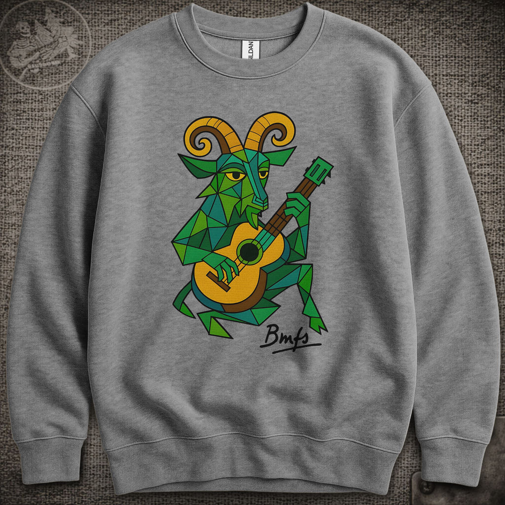 Cubist Goat with Guitar | Billy Strings Shakedown Lot Style Crewneck Sweatshirt