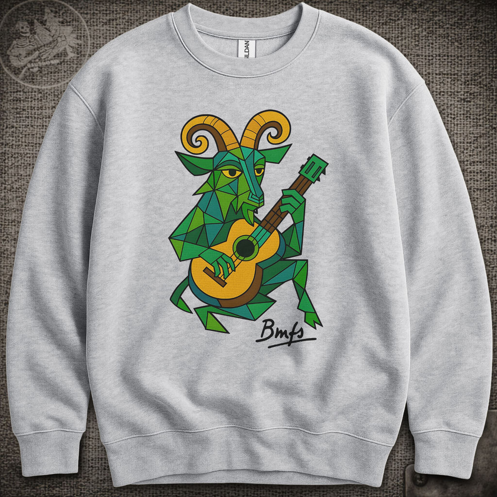 Cubist Goat with Guitar | Billy Strings Shakedown Lot Style Crewneck Sweatshirt