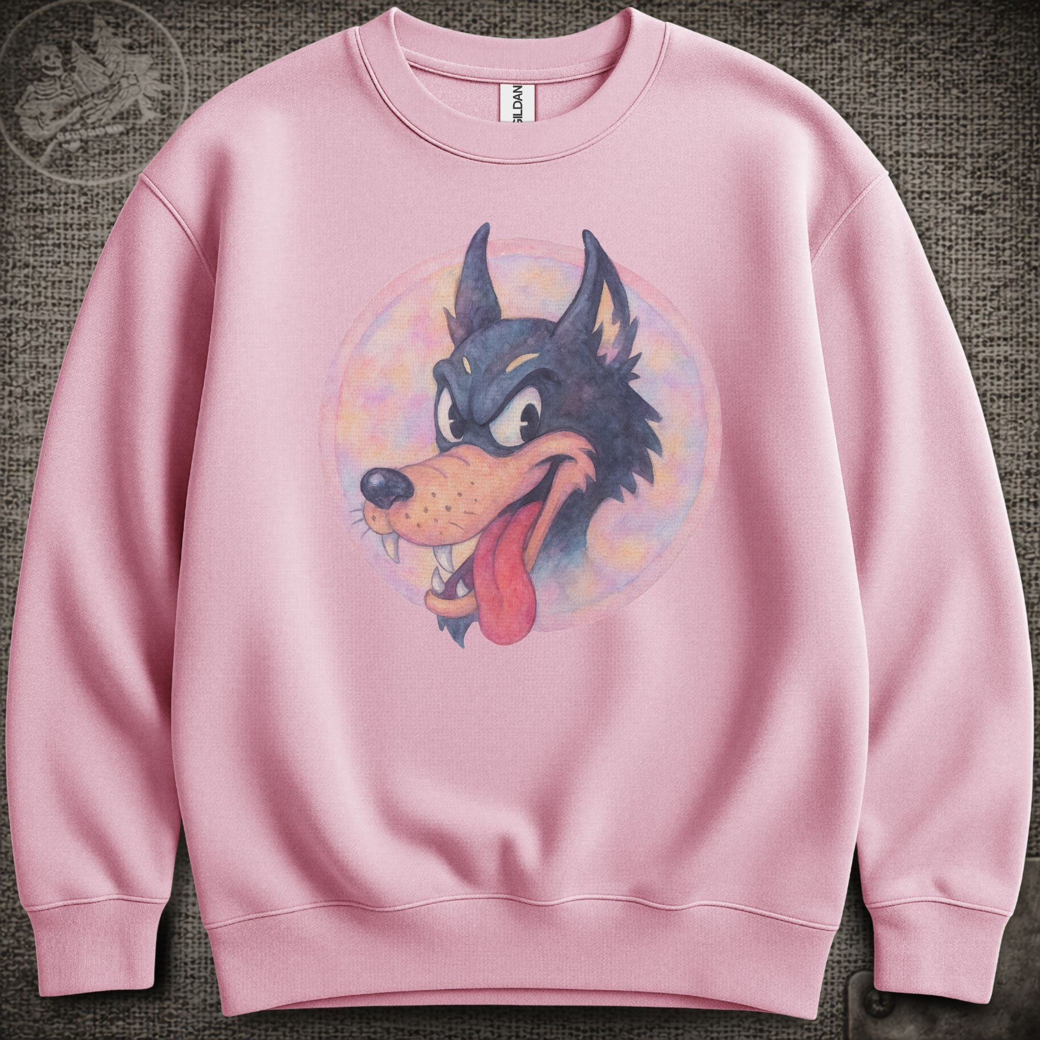 Jerry's Wolf in Pastel | Jerry Garcia Shakedown Lot Style Crewneck Sweatshirt