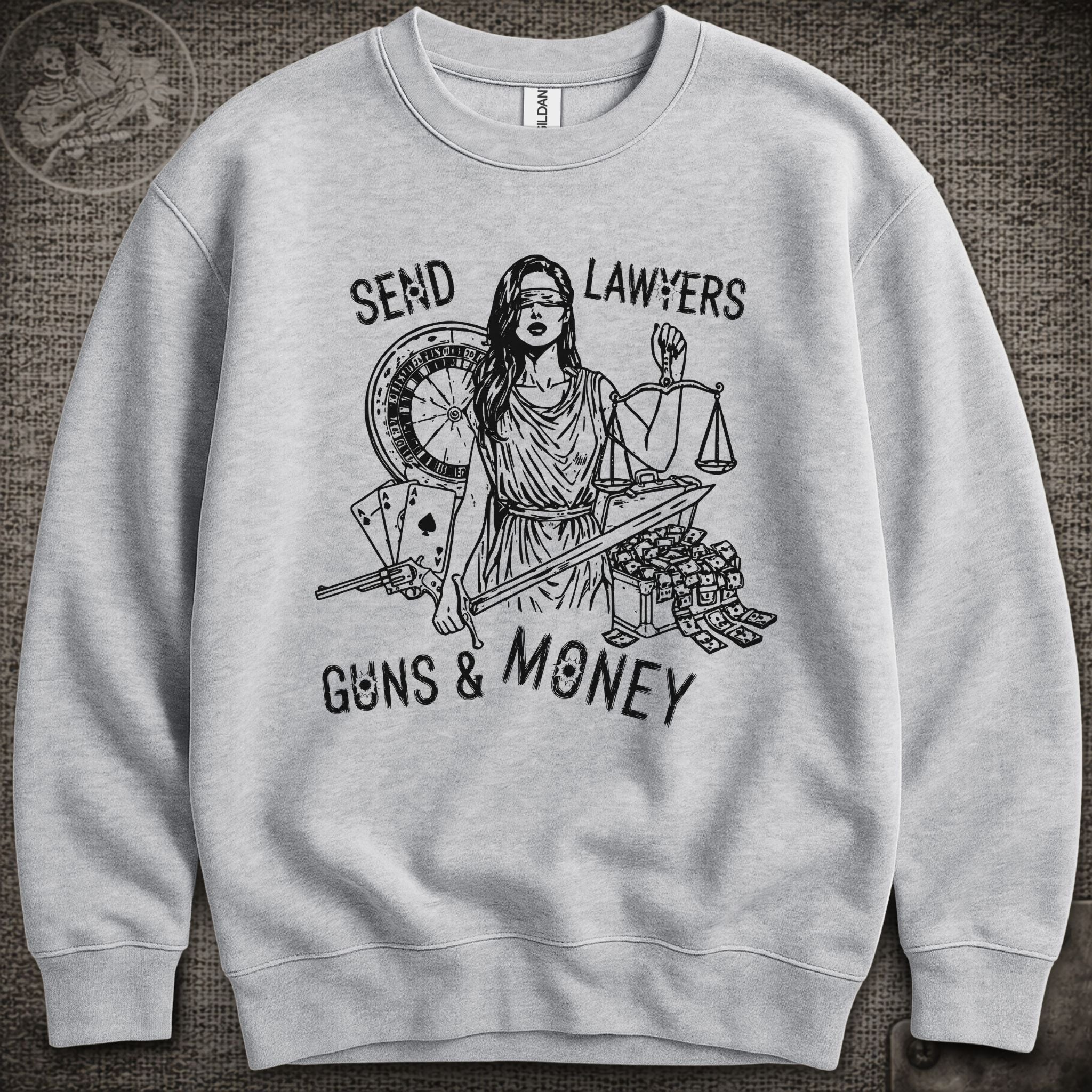 Lawyers Guns and Money | Warren Zevon | Widespread Panic Shakedown Lot Style Crewneck Sweatshirt