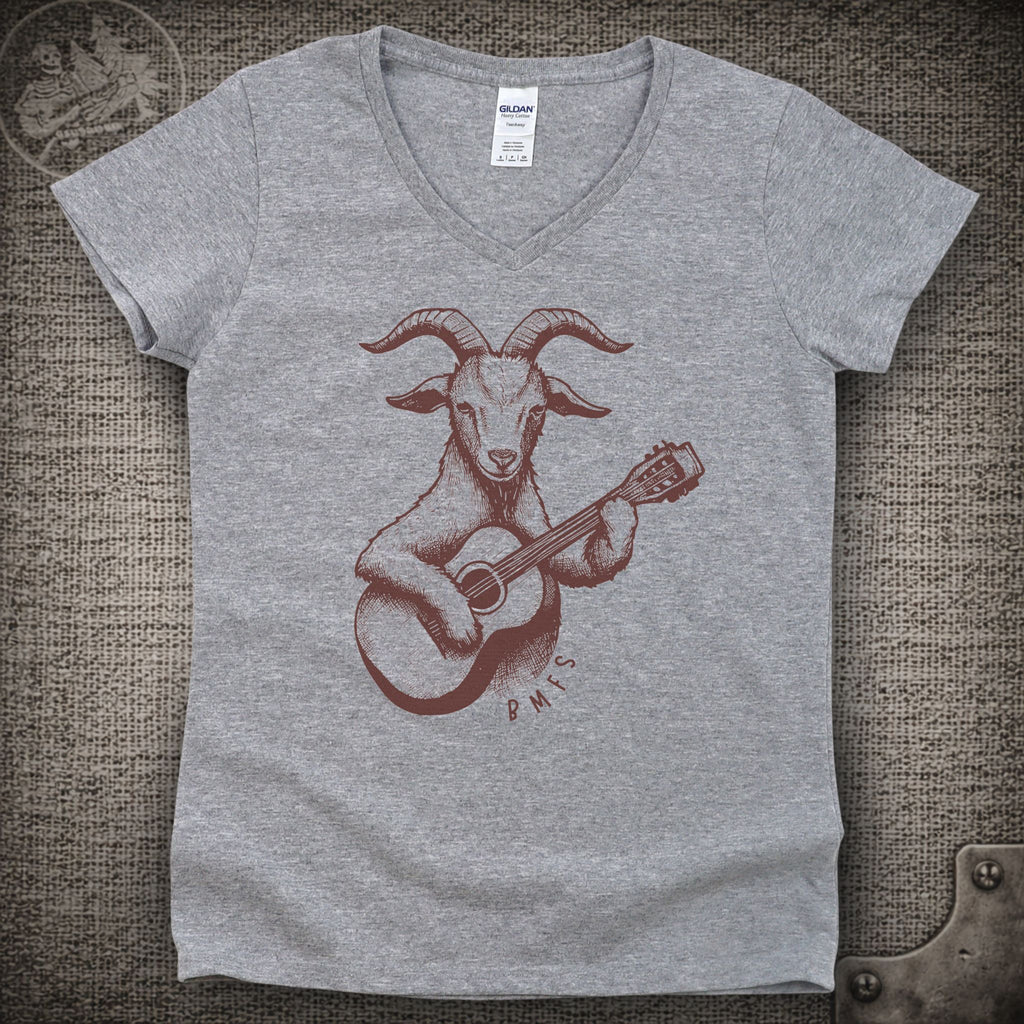 Goat & Guitar | Billy Strings Shakedown Lot Style Ladies V-Neck Tee