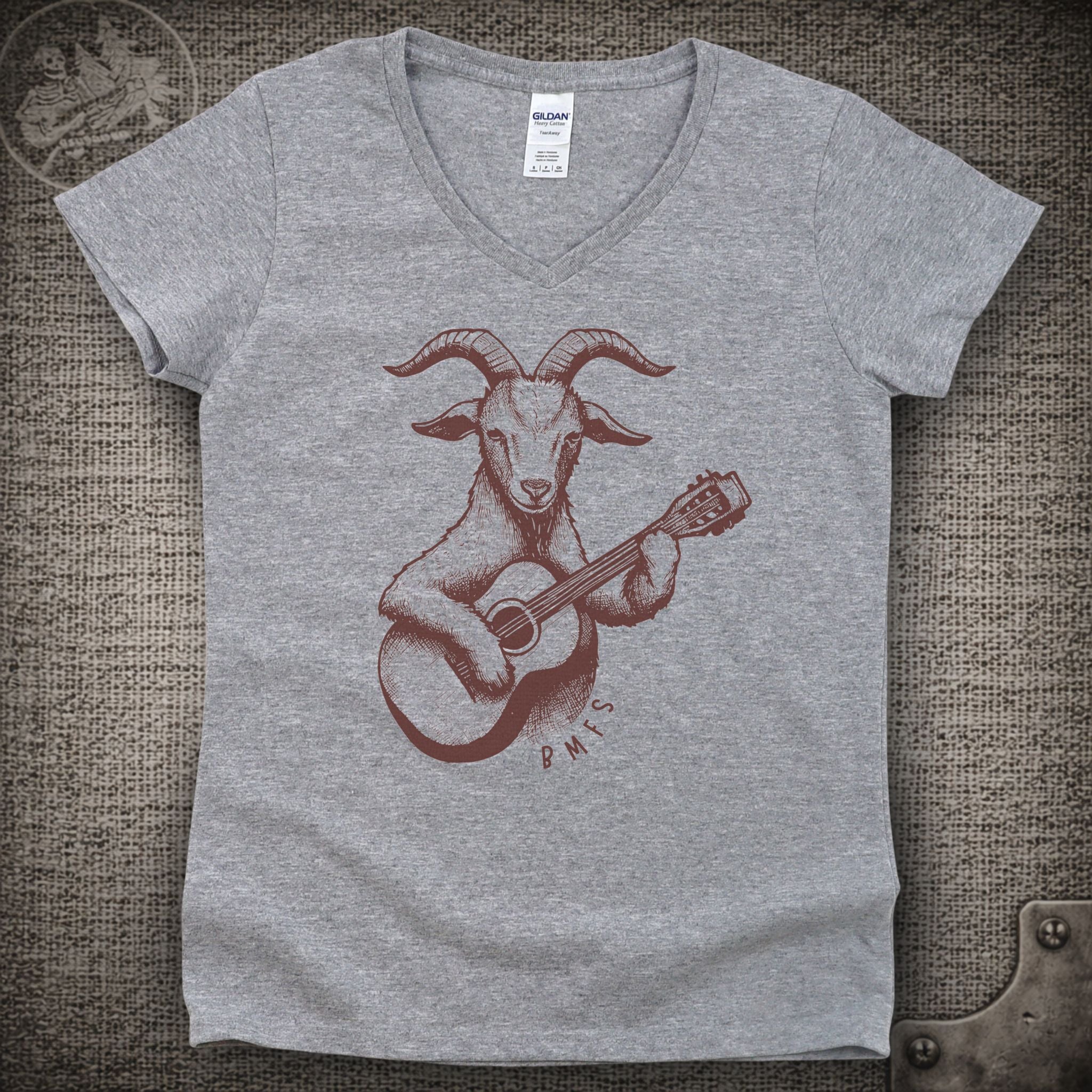 Goat & Guitar | Billy Strings Shakedown Lot Style Ladies V-Neck Tee