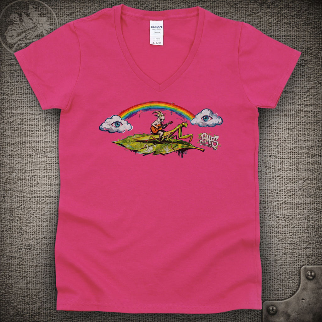 Leaning on a Travelin' Song | Highway Prayers | Billy Strings Shakedown Lot Style Ladies V-Neck Tee