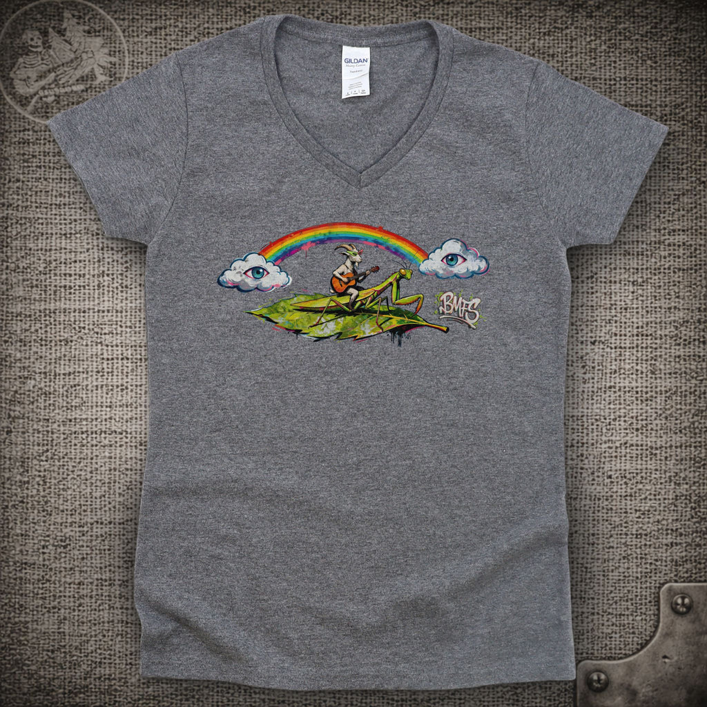 Leaning on a Travelin' Song | Highway Prayers | Billy Strings Shakedown Lot Style Ladies V-Neck Tee